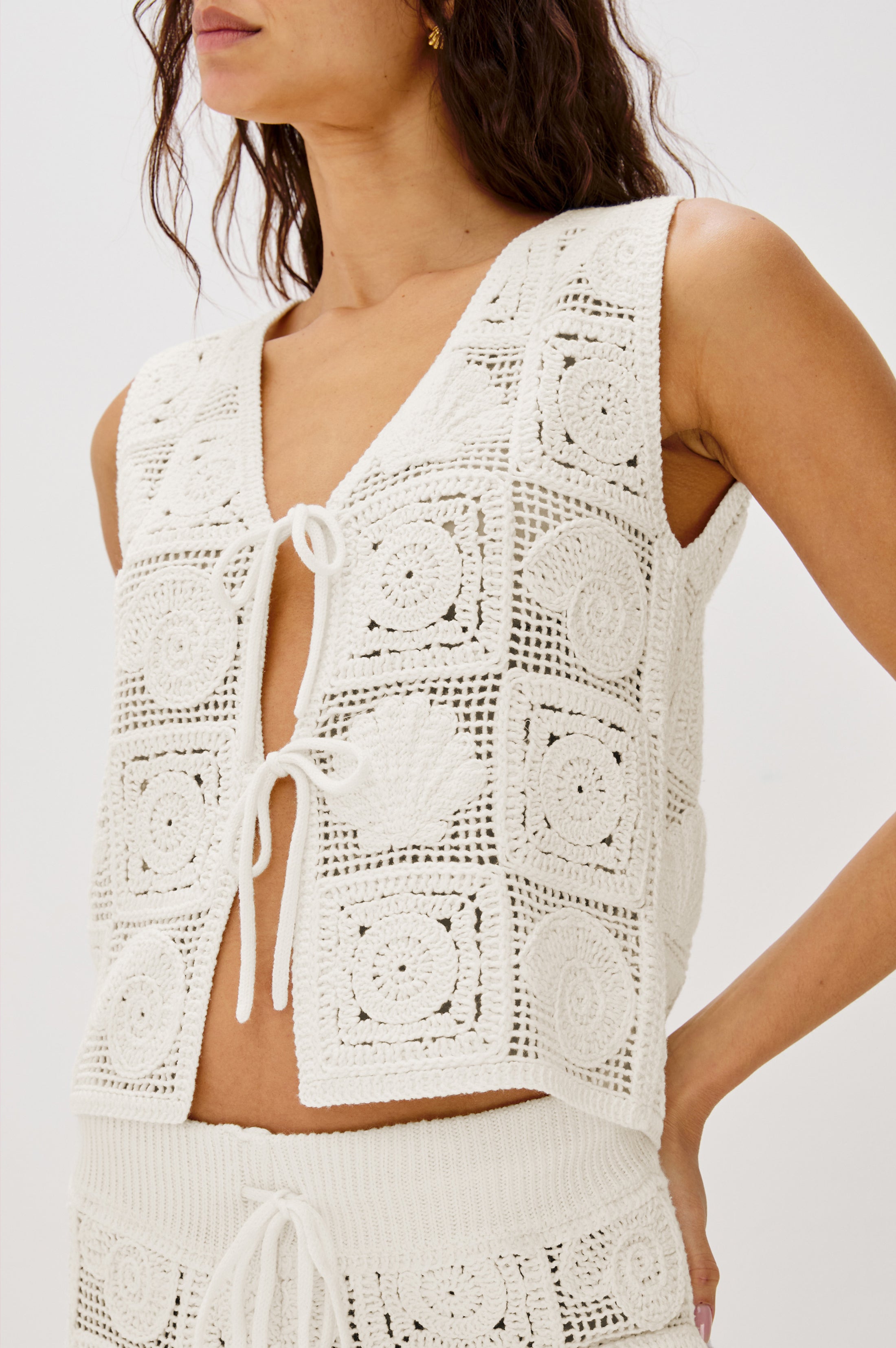 RAILS X LSPACE PAZ TOP - WHITE SEA SHELL CROCHET – Rails