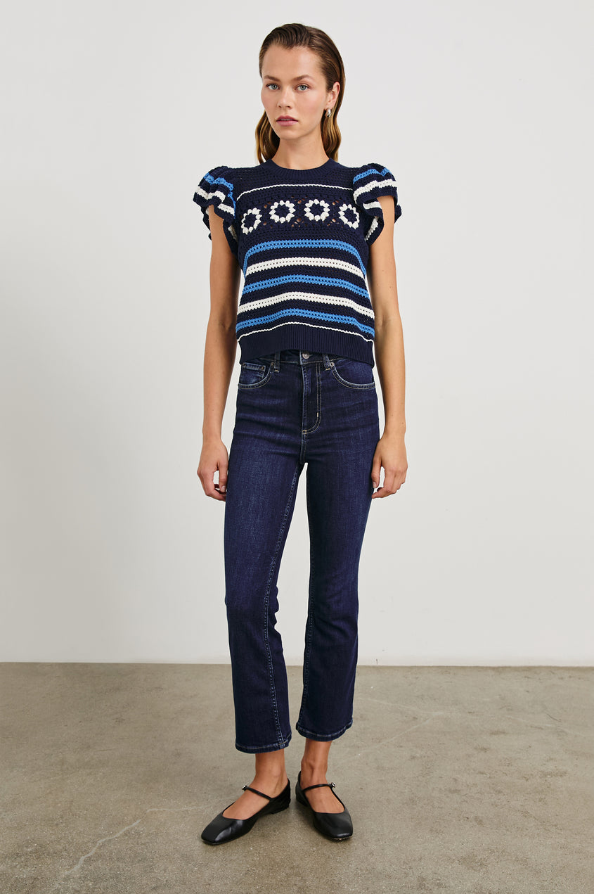 Schönheit In Dessous Penelope Sky PENELOPE TOP - NAVY SKY CROCHET STRIPE – Rails