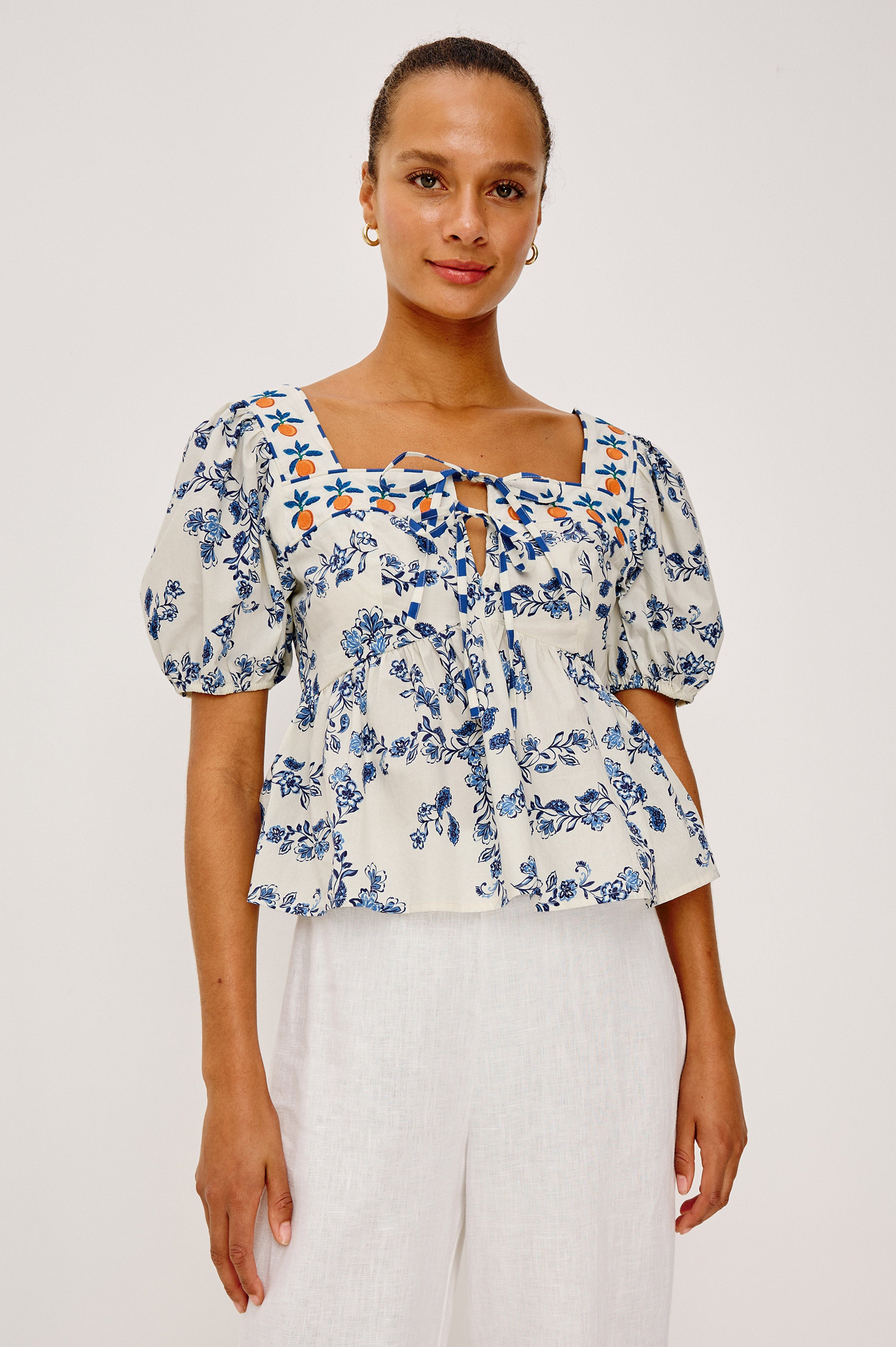 kirie ペズリー ブルー 03649306 PRESLEY TOP - CERAMIC FLORAL – Rails