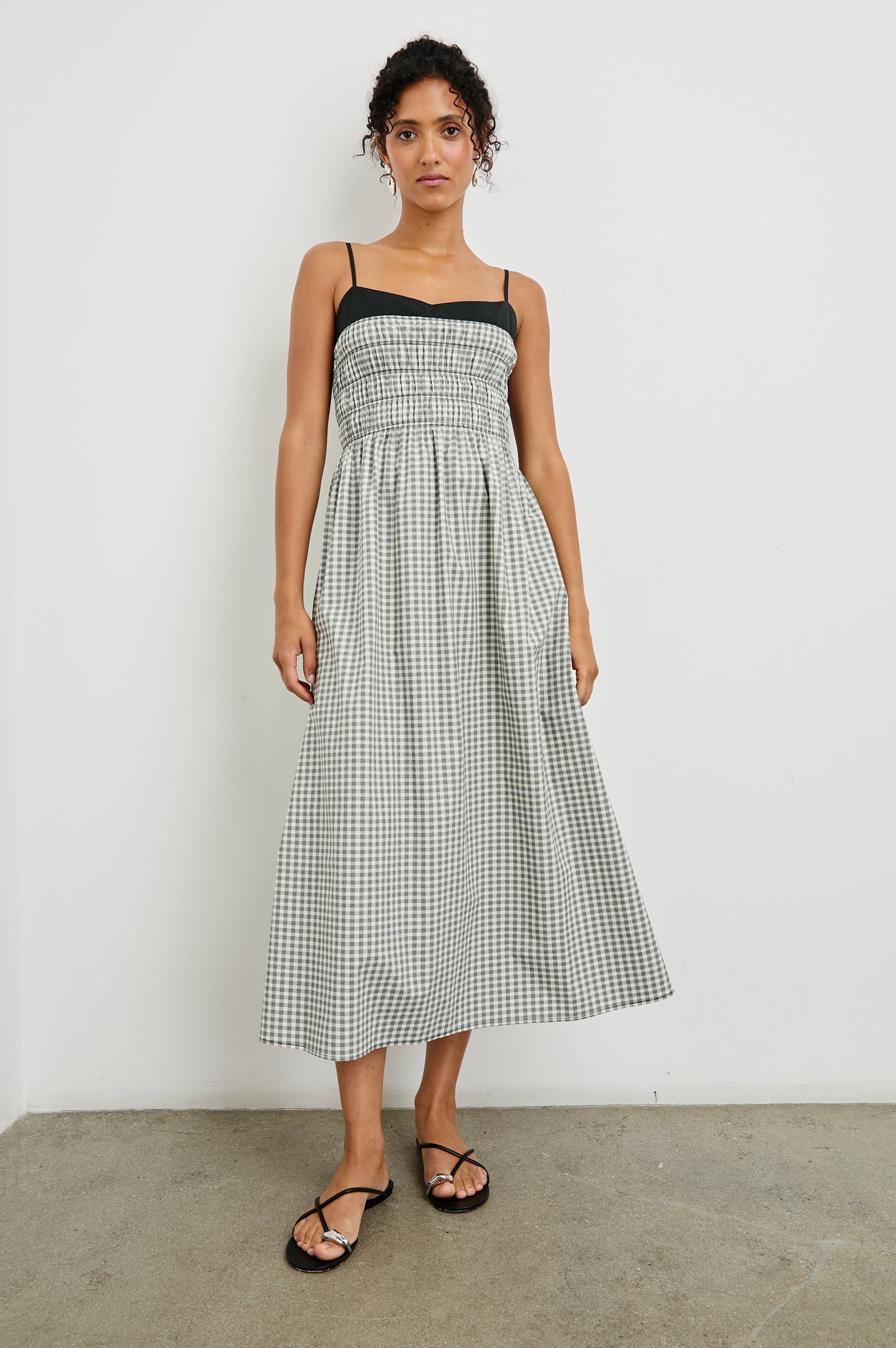 PRIMROSE DRESS - IVORY JET GINGHAM – Rails