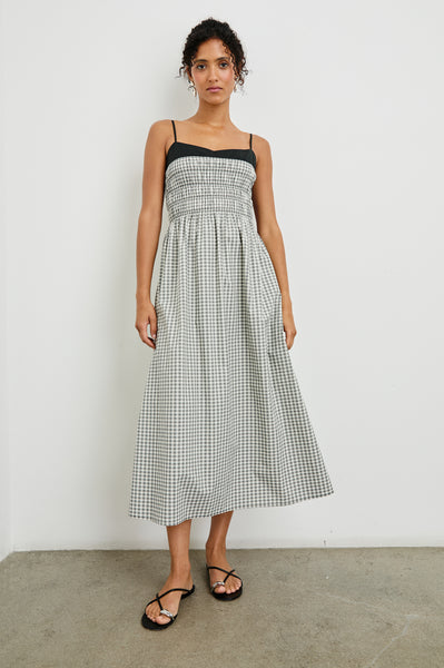 PRIMROSE DRESS - IVORY JET GINGHAM – Rails