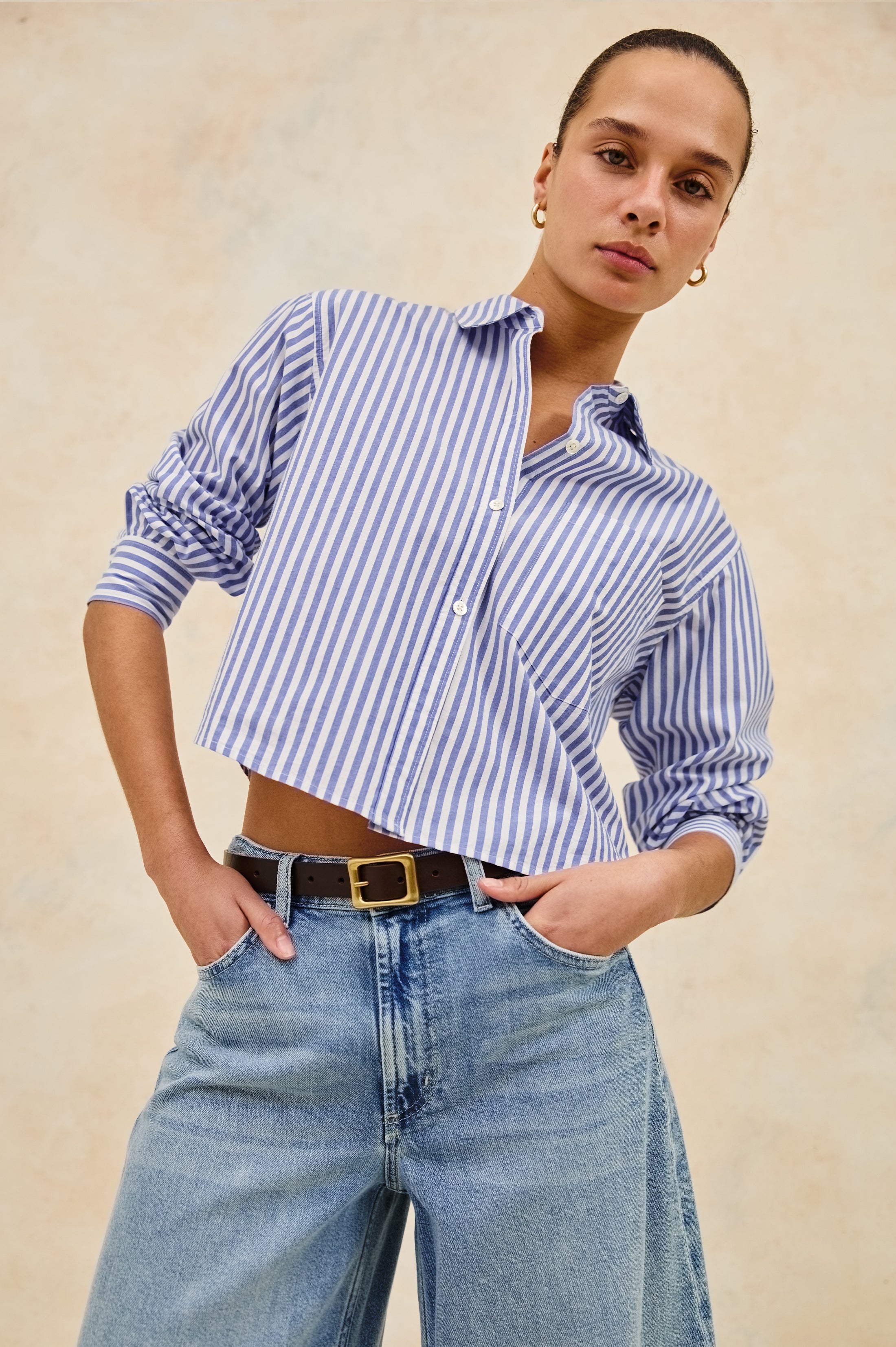 RAMY SHIRT - MARINER WHITE STRIPE – Rails
