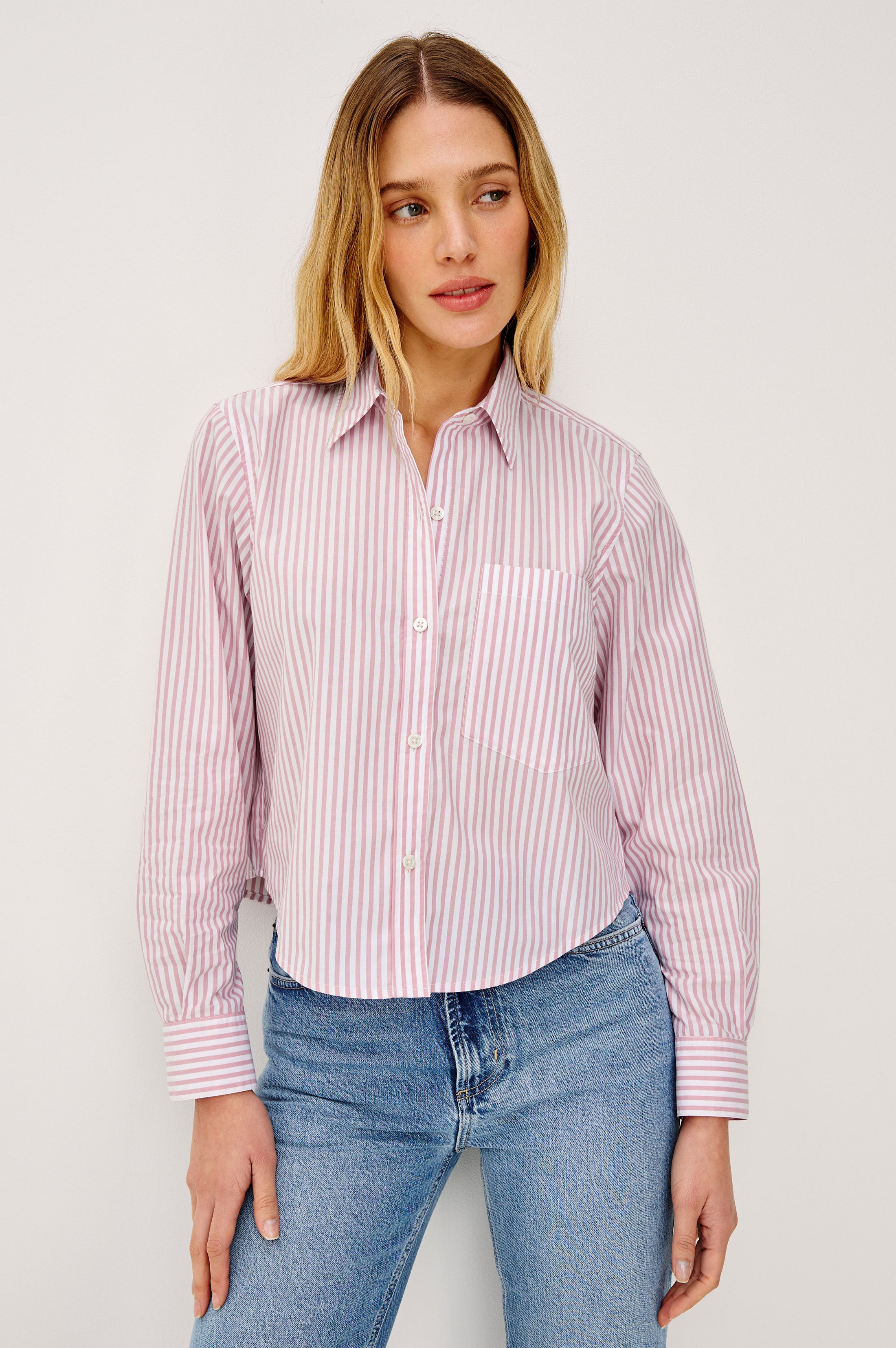 Rails | Ramy Shirt - Rose Stripe | Premium Cotton | Size M