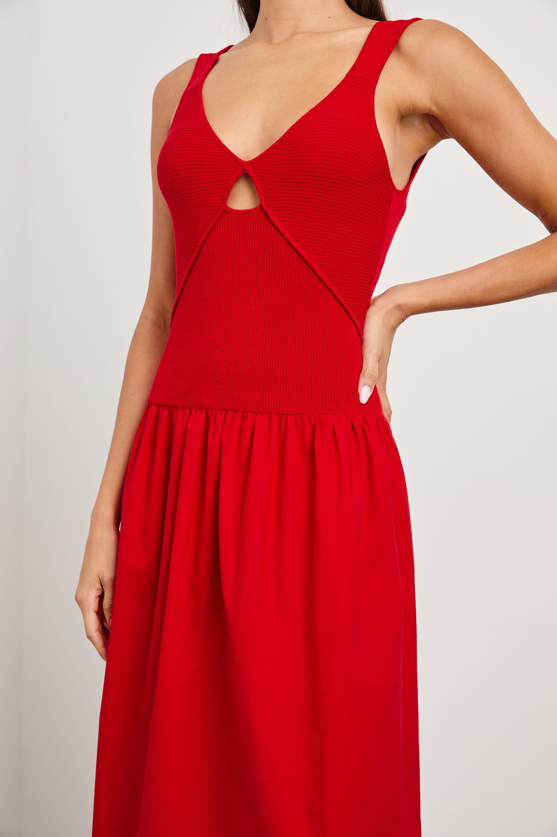 リエルリシェ　rielle riche サイドフォック　タンクトップ　赤　レッド RAQUEL DRESS - CHERRY – Rails