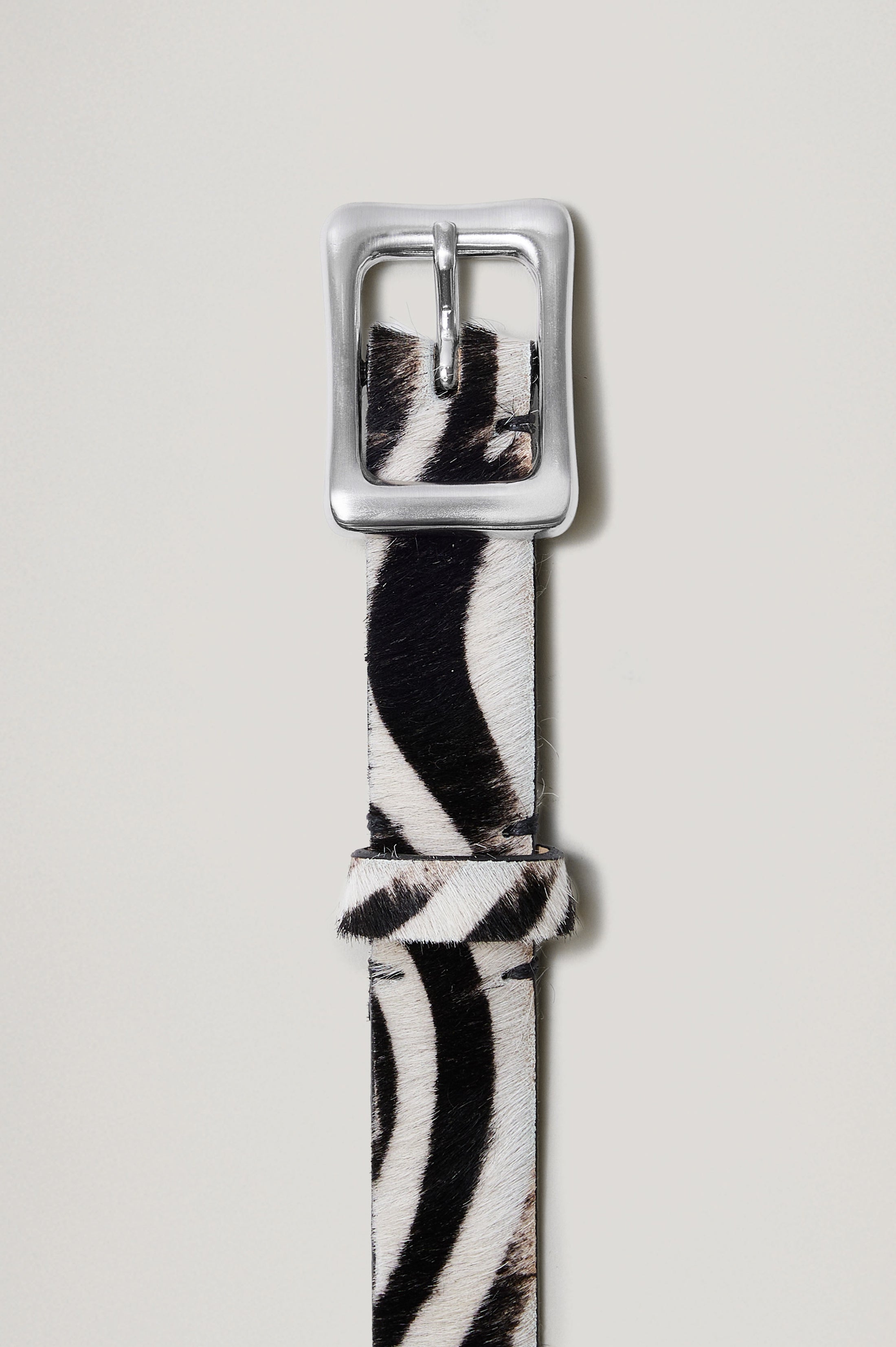 MCM Vintage Calfskin Hair Zebra Print Belt Womens Small Buy Zebra Print Calf Hair Belt With Silver Buckle Womens 2.0  main image 3