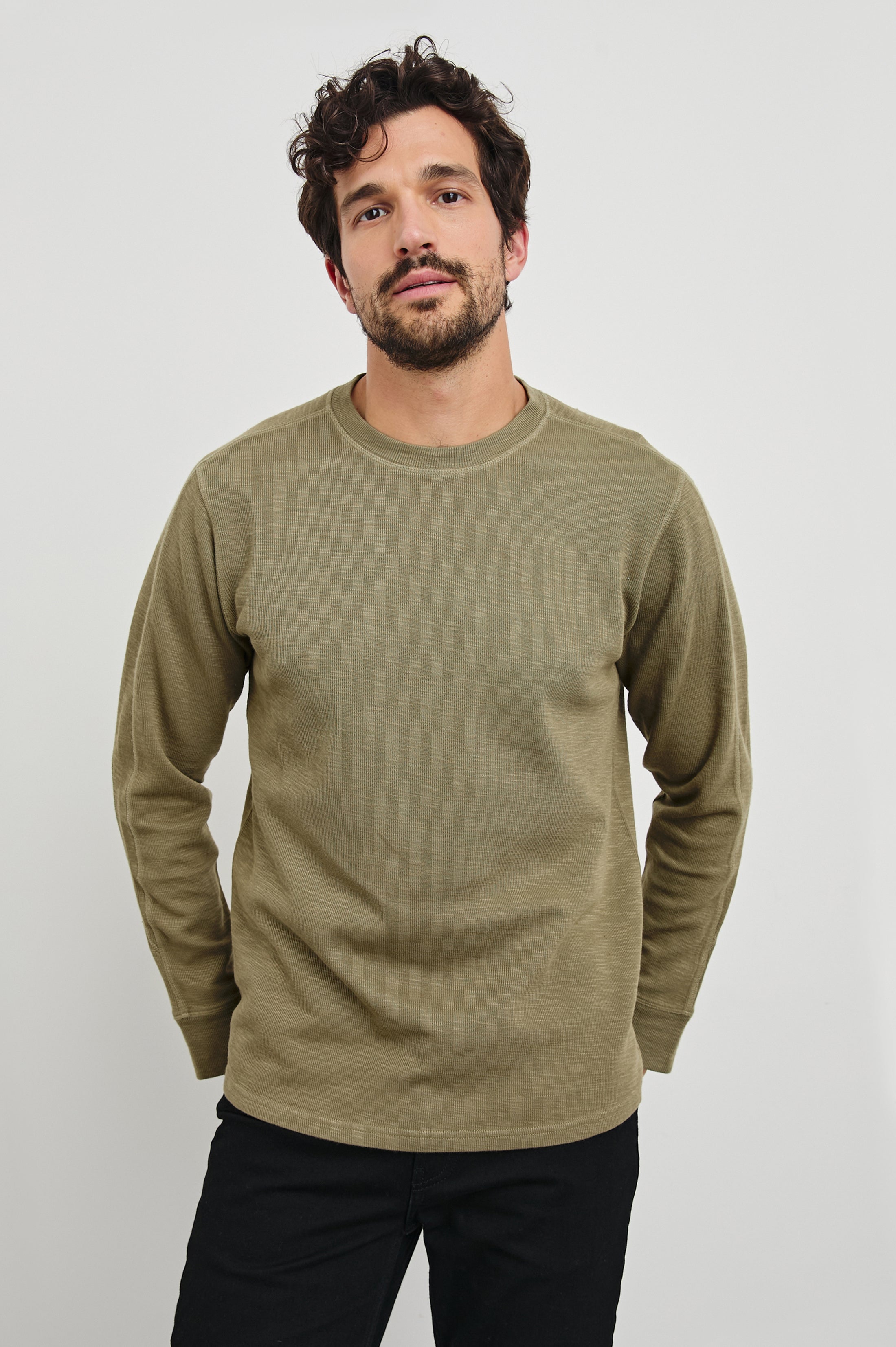 RHEESE LONG SLEEVE TEE - GREEN OLIVE – Rails