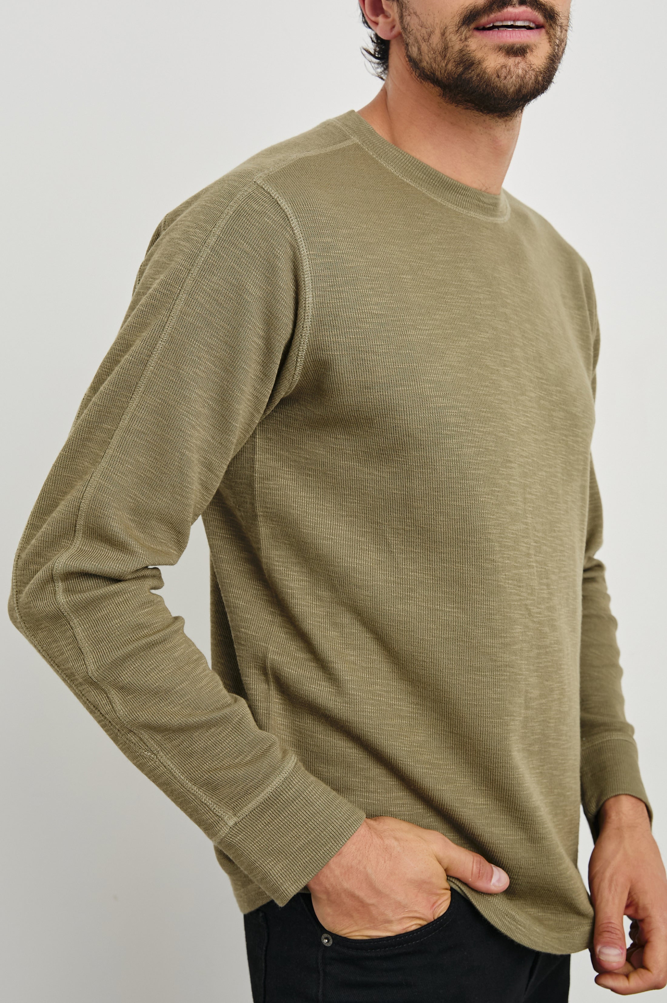 RHEESE LONG SLEEVE TEE - GREEN OLIVE – Rails