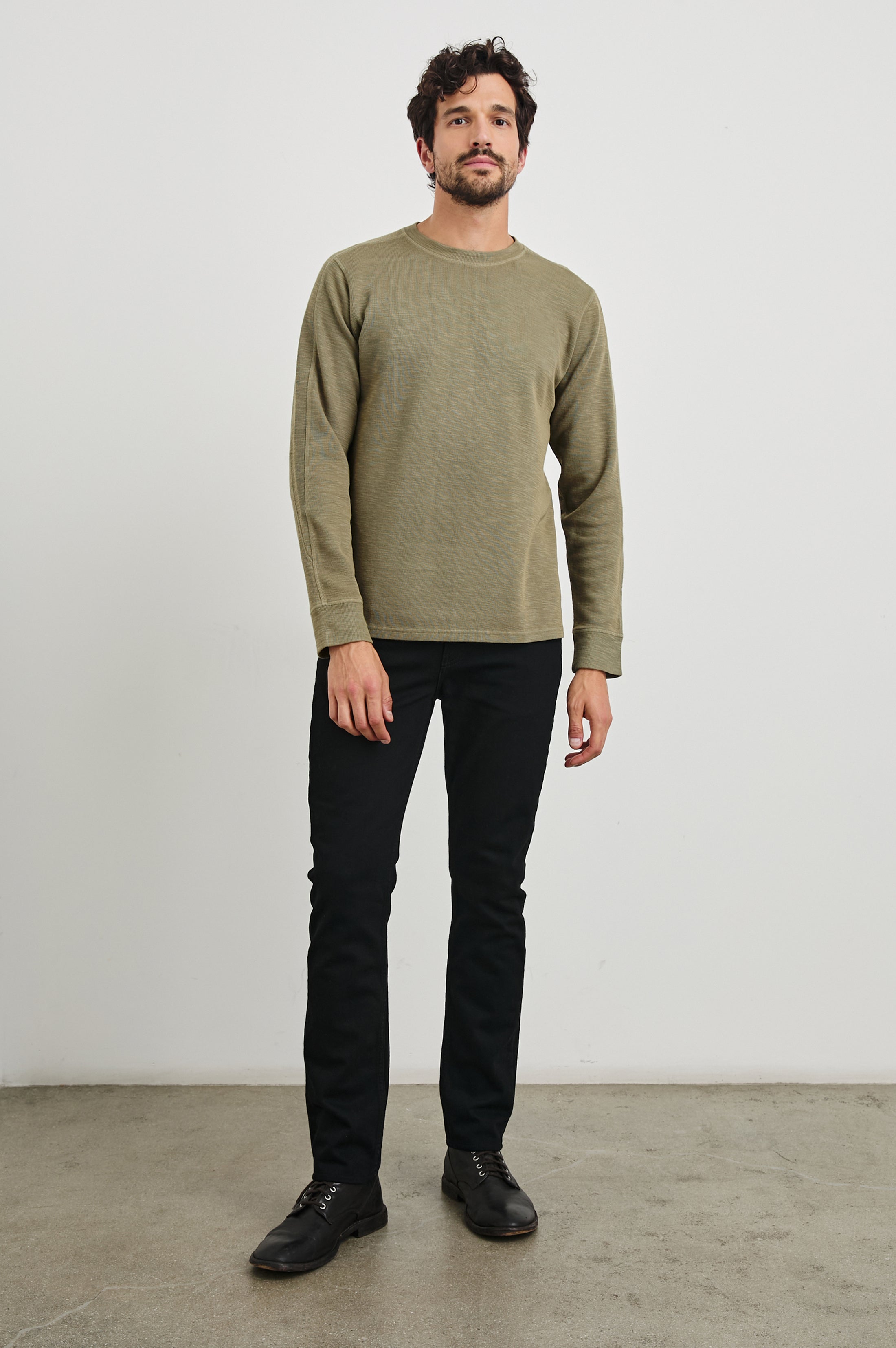 RHEESE LONG SLEEVE TEE - GREEN OLIVE – Rails