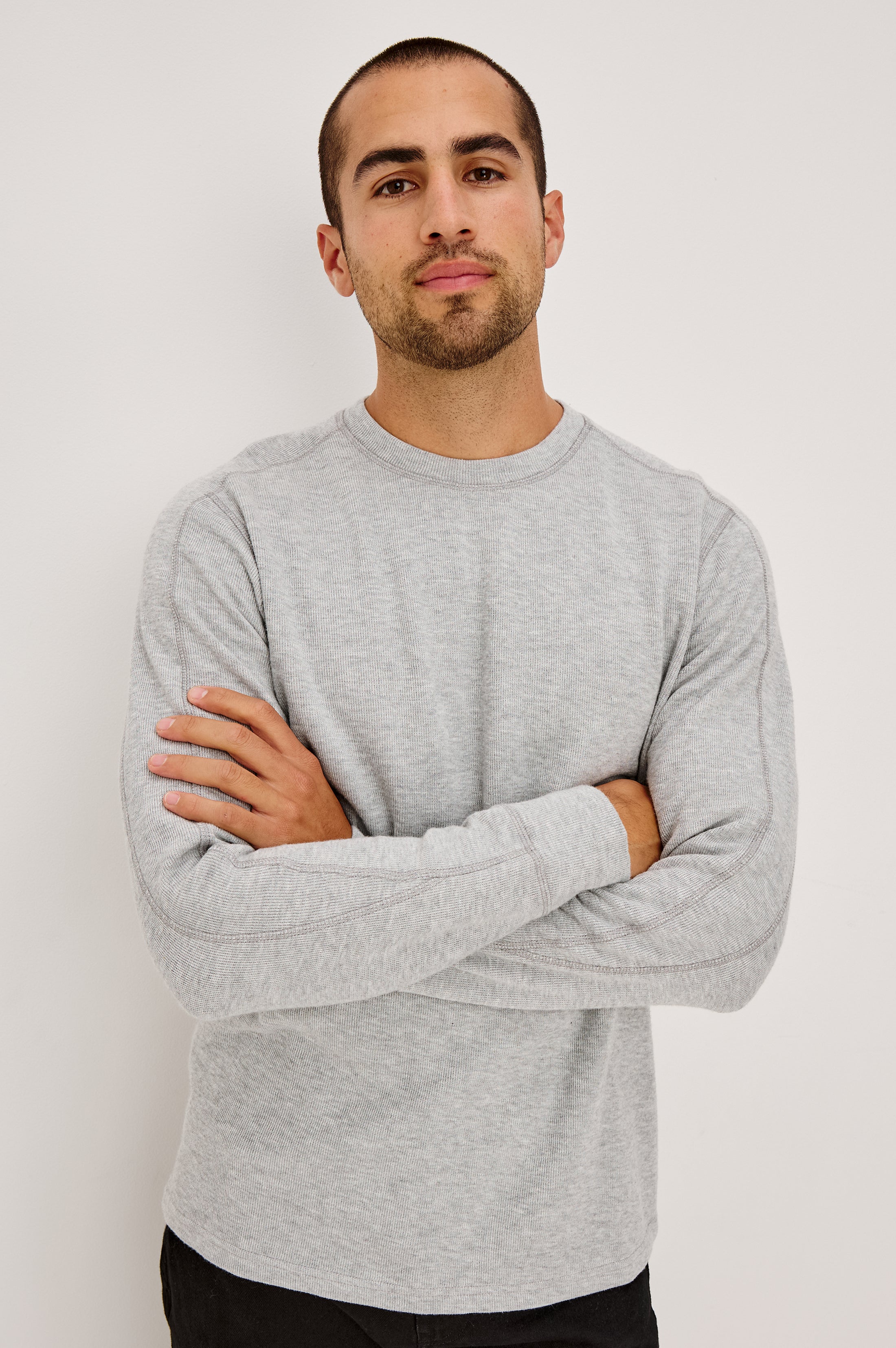 RHEESE LONG SLEEVE TEE - GREY HEATHER – Rails
