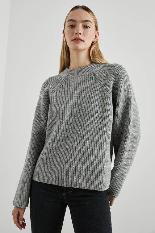 RITA SWEATER HEATHER GREY - FRONT