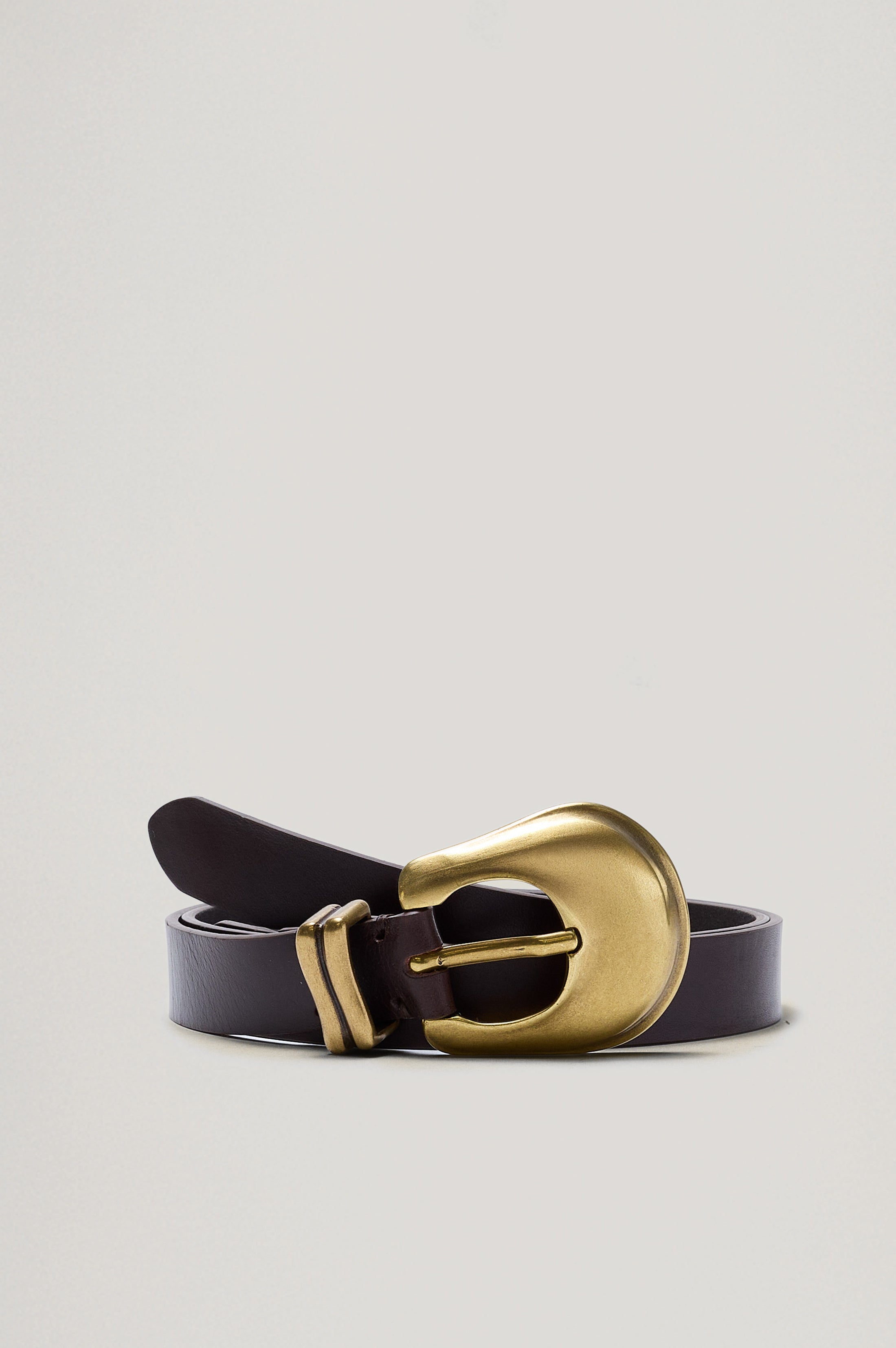 ZOE Roller belt / gold ×black Zoe Sculptural European Leather Belt in Black/Gold
