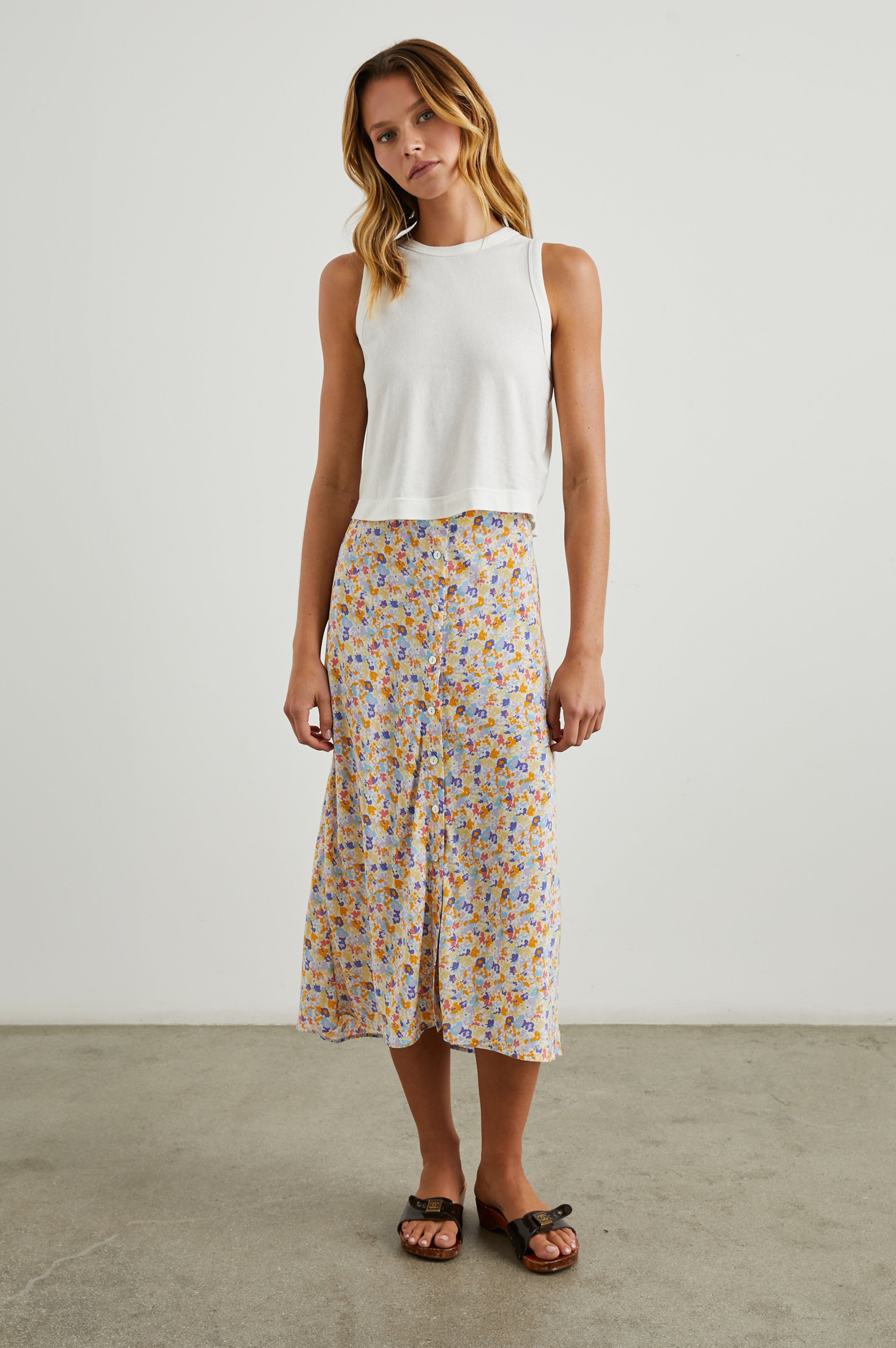 ROSETTA SKIRT - PAPAYA FLOWERS – Rails