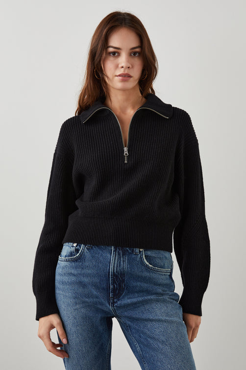 ROUX SWEATER BLACK - FRONT 