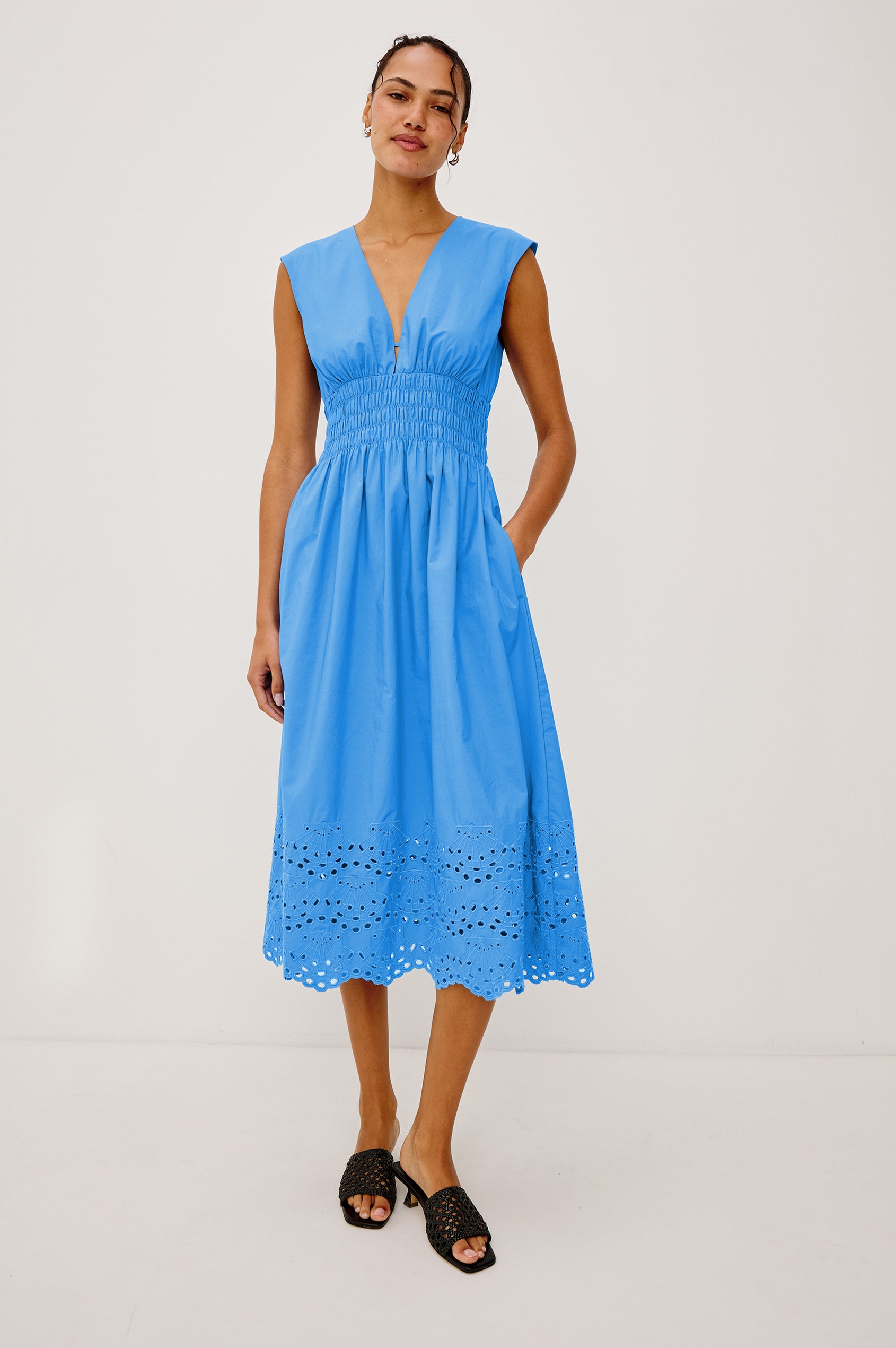 blue dress cotton ROXANNE DRESS