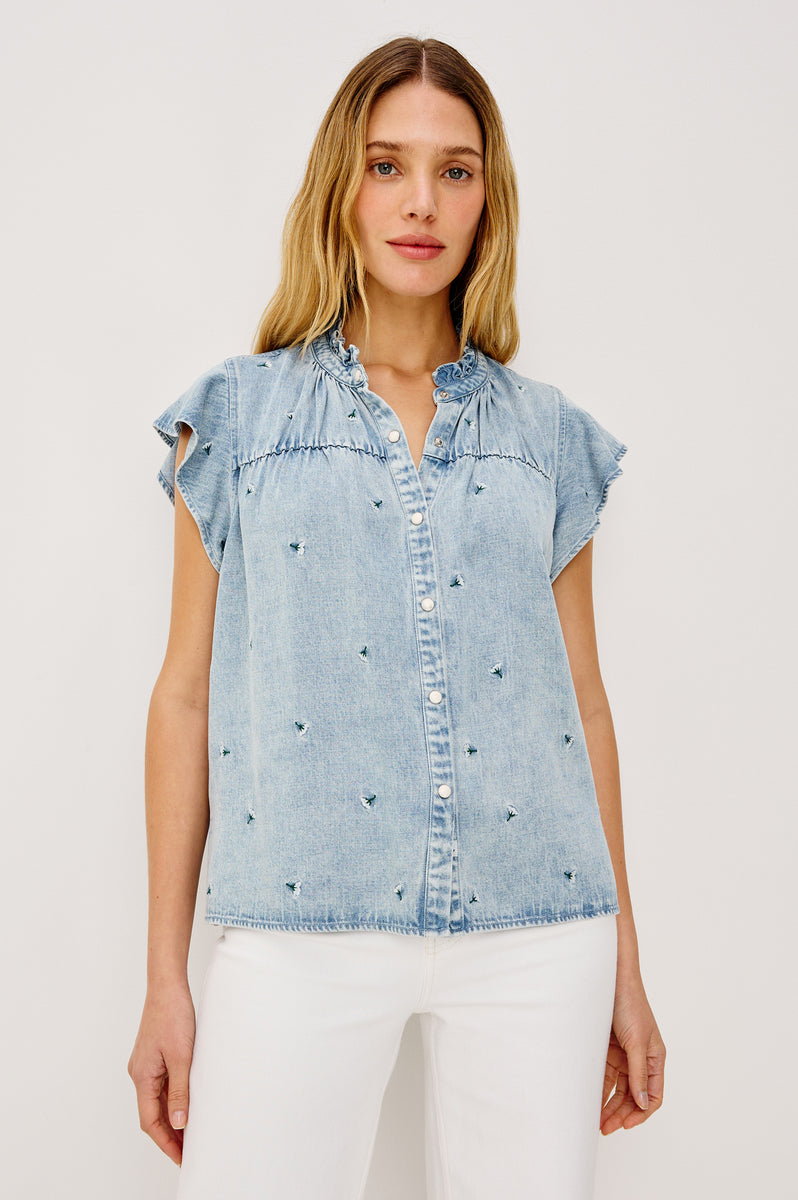RUTHIE SHIRT - IVORY CARNATIONS – Rails