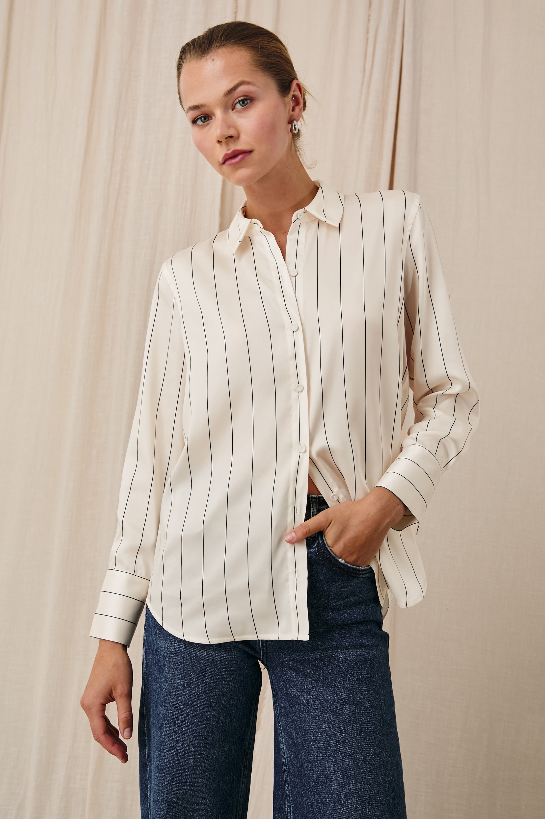 SAIGE SHIRT - BRIXTON STRIPE – Rails