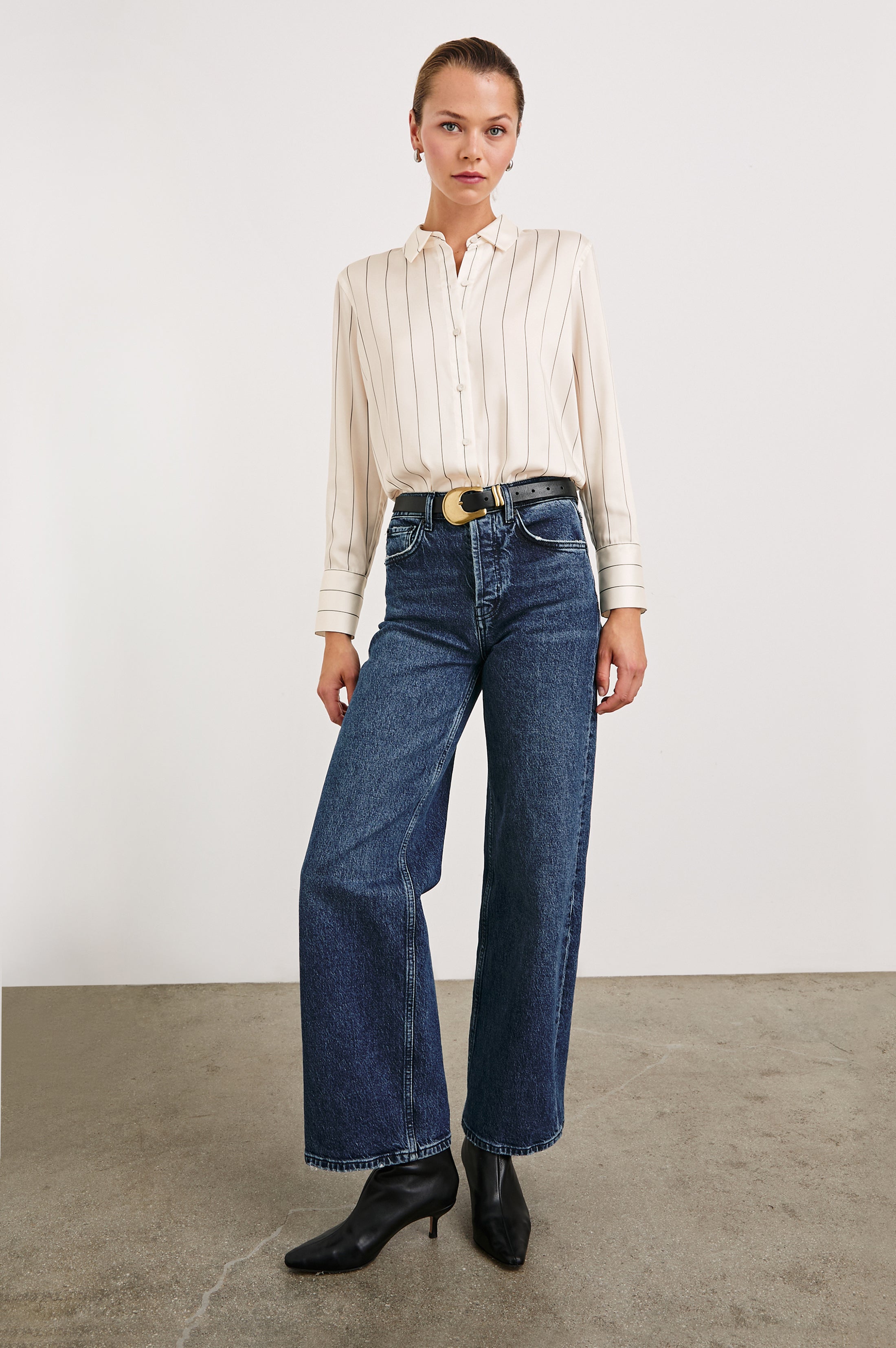 SAIGE SHIRT - BRIXTON STRIPE – Rails