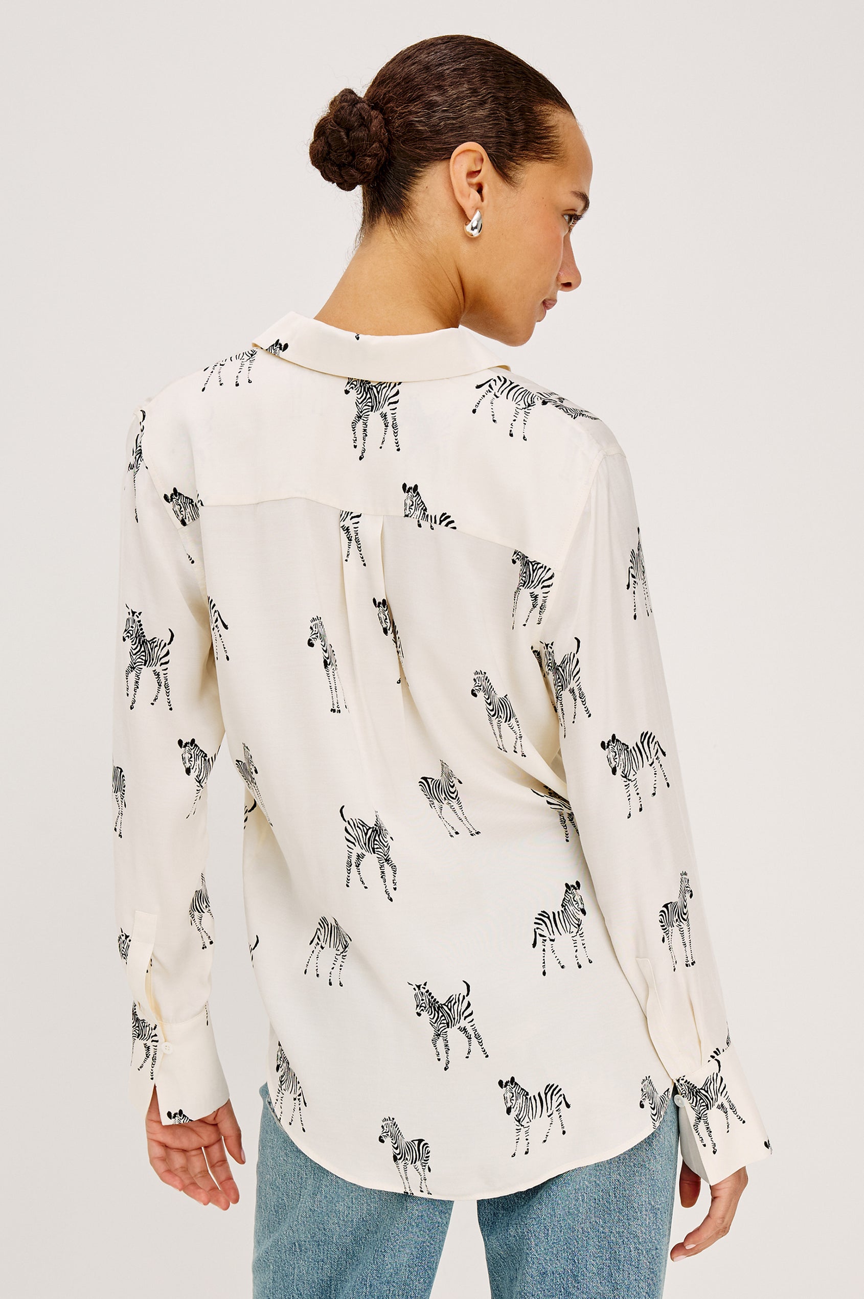 SAIGE SHIRT - IVORY ZEBRA
