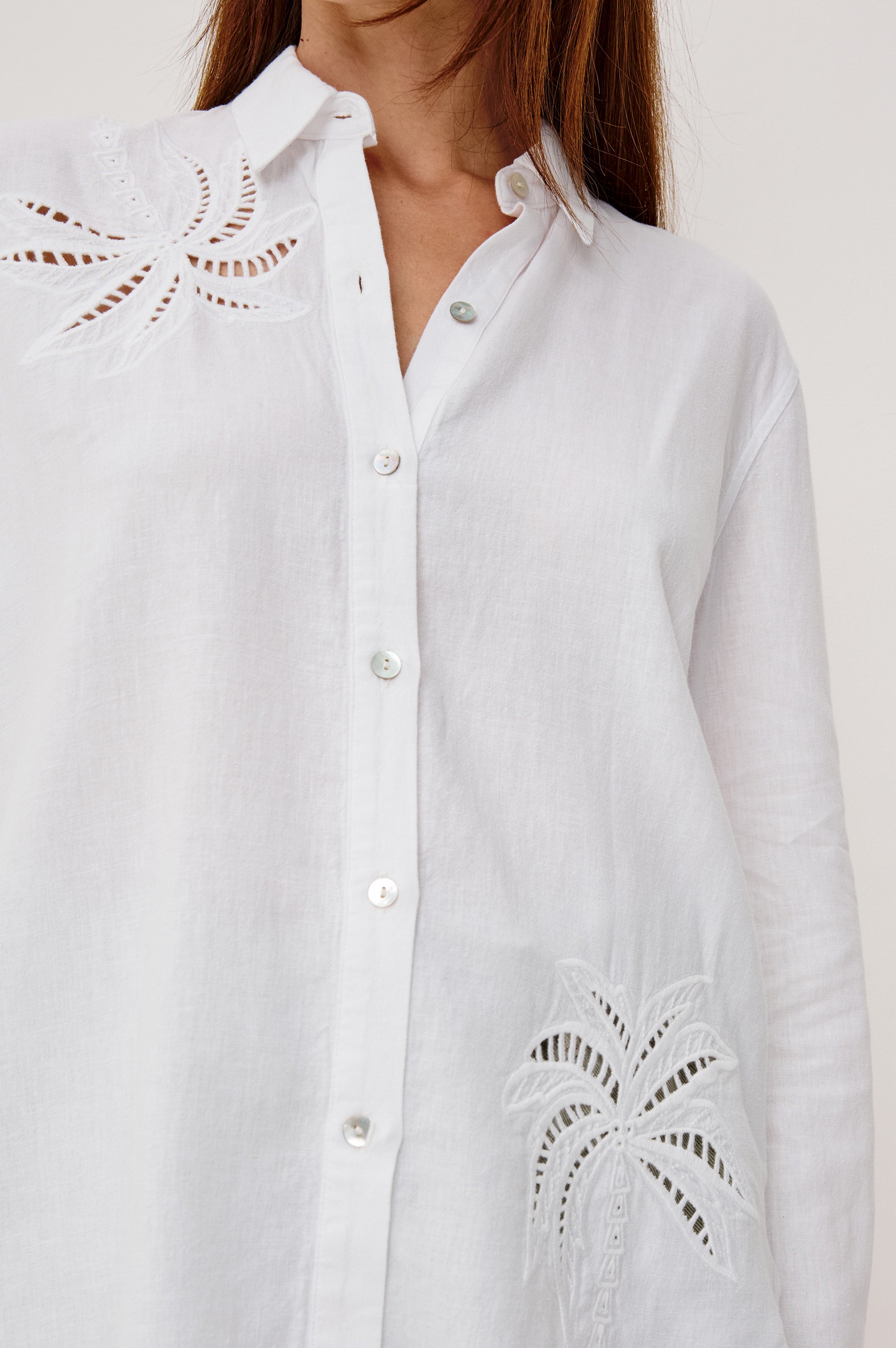 SAMAR SHIRT - WHITE PALM EMBROIDERY – Rails