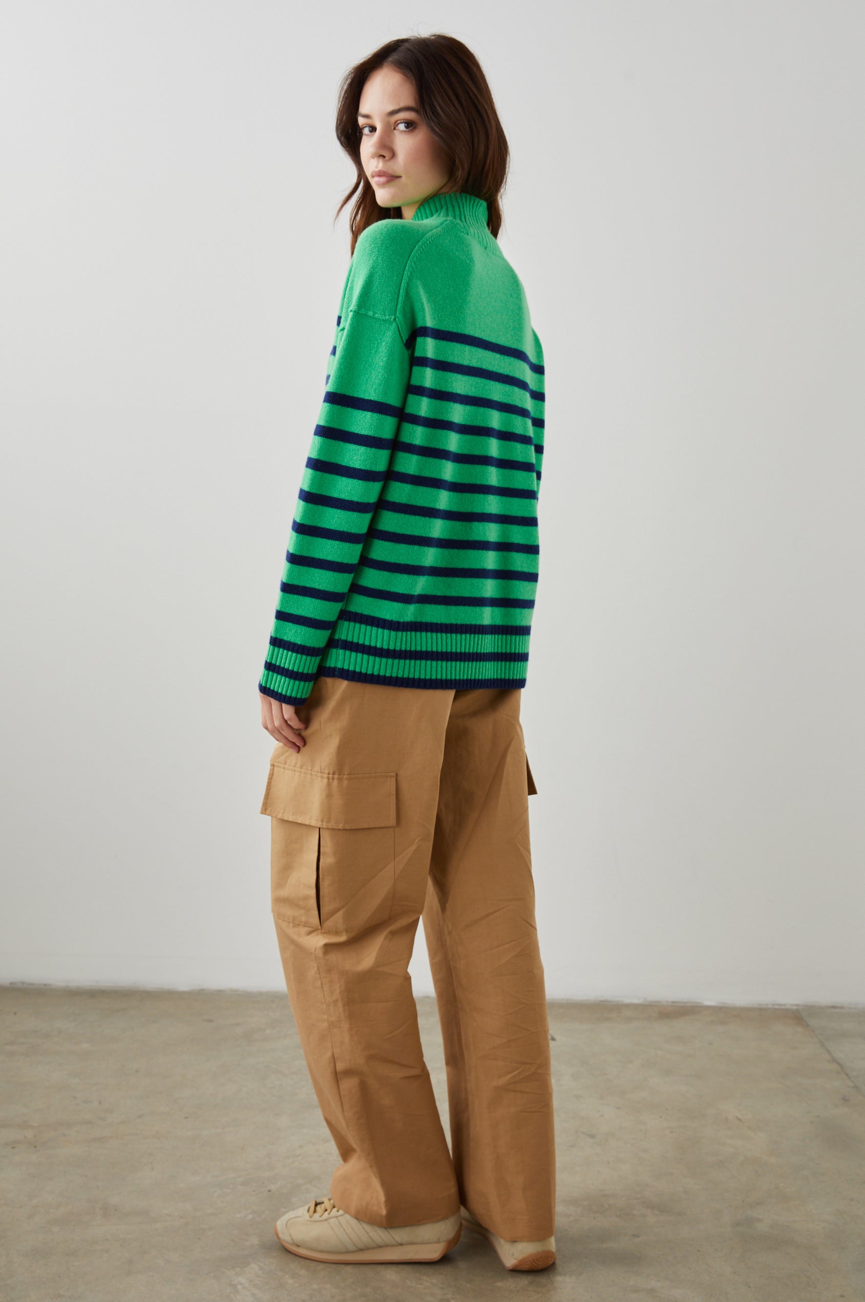 SASHA SWEATER KELLY NAVY STRIPE - BACK ANGLE