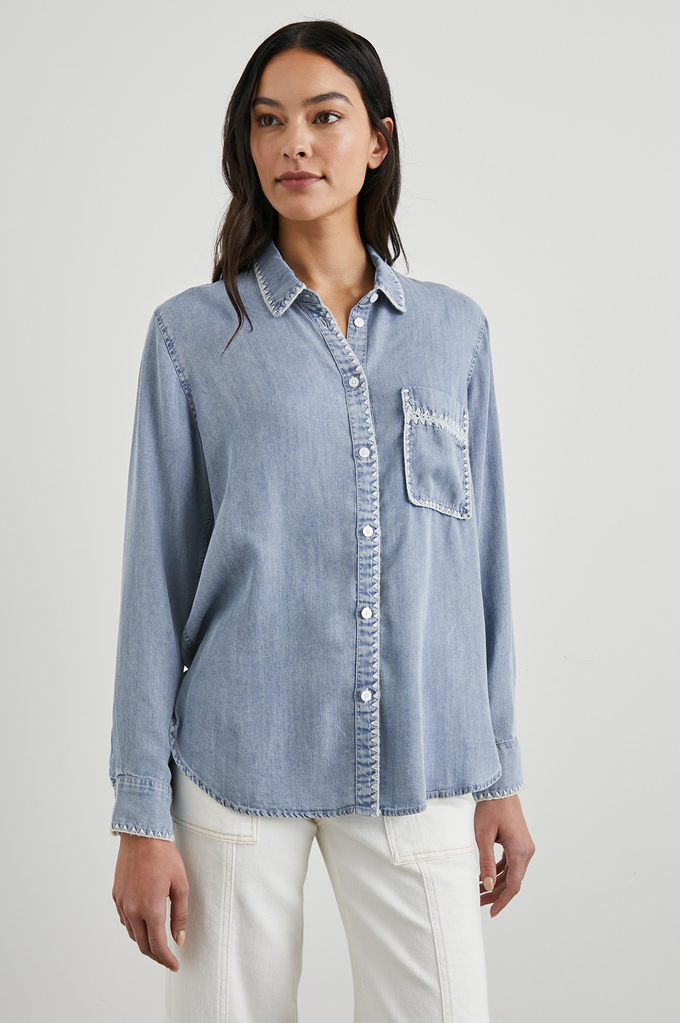 SAYA SHIRT - MEDIUM CLOUD WASH – Rails