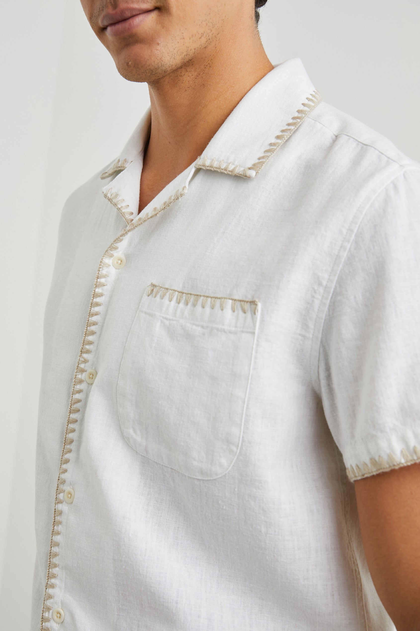 SHANE SHIRT - ANTIQUE WHITE - DETAILS
