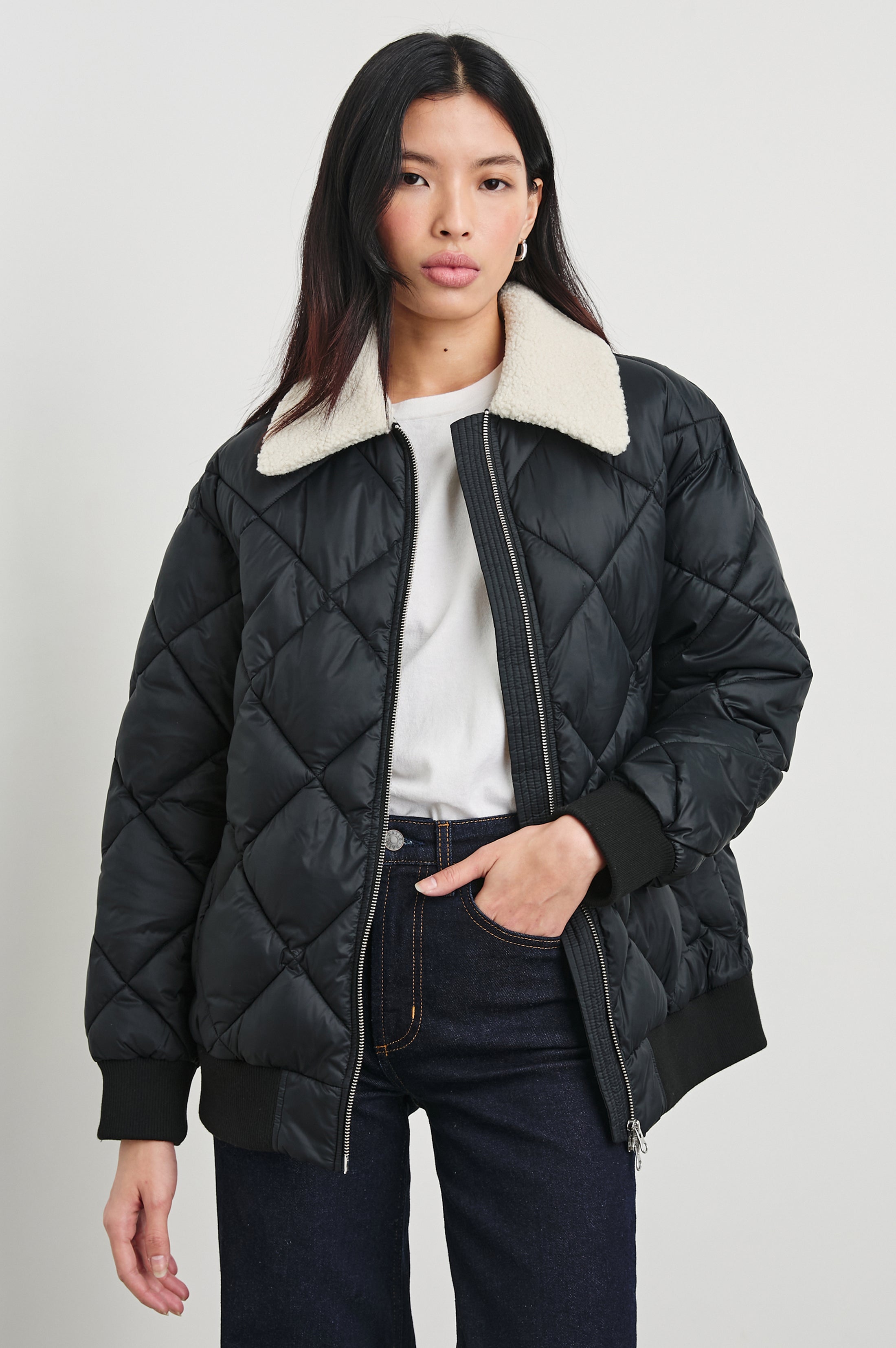 Shirt Jacket Rails Sherpa Jacket SHAY JACKET BLACK