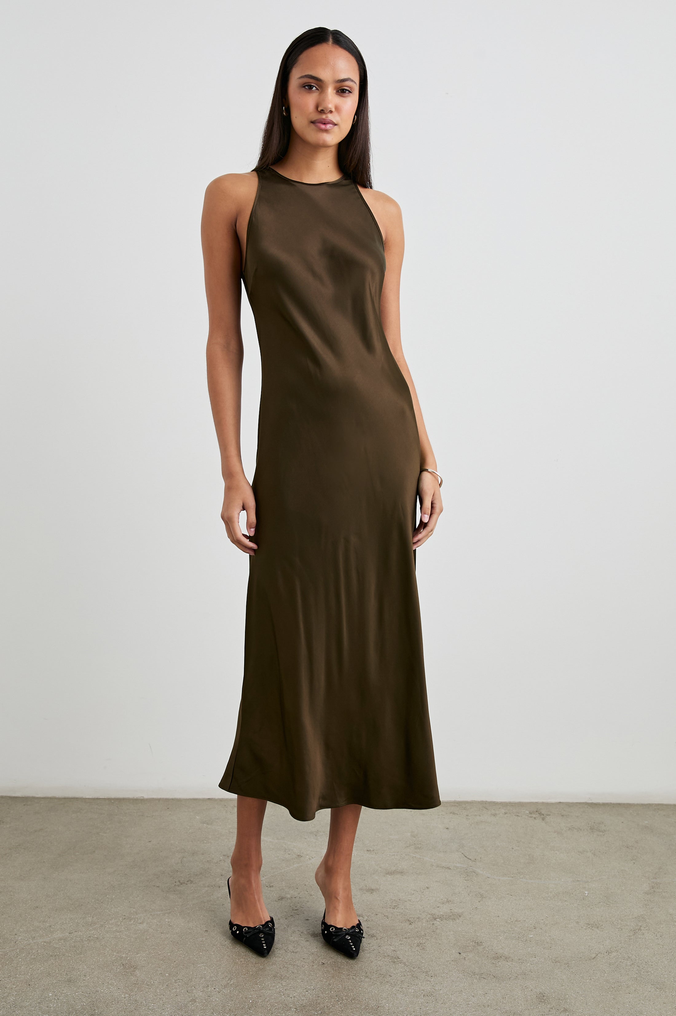 SOLENE DRESS - DARK MOSS – Rails