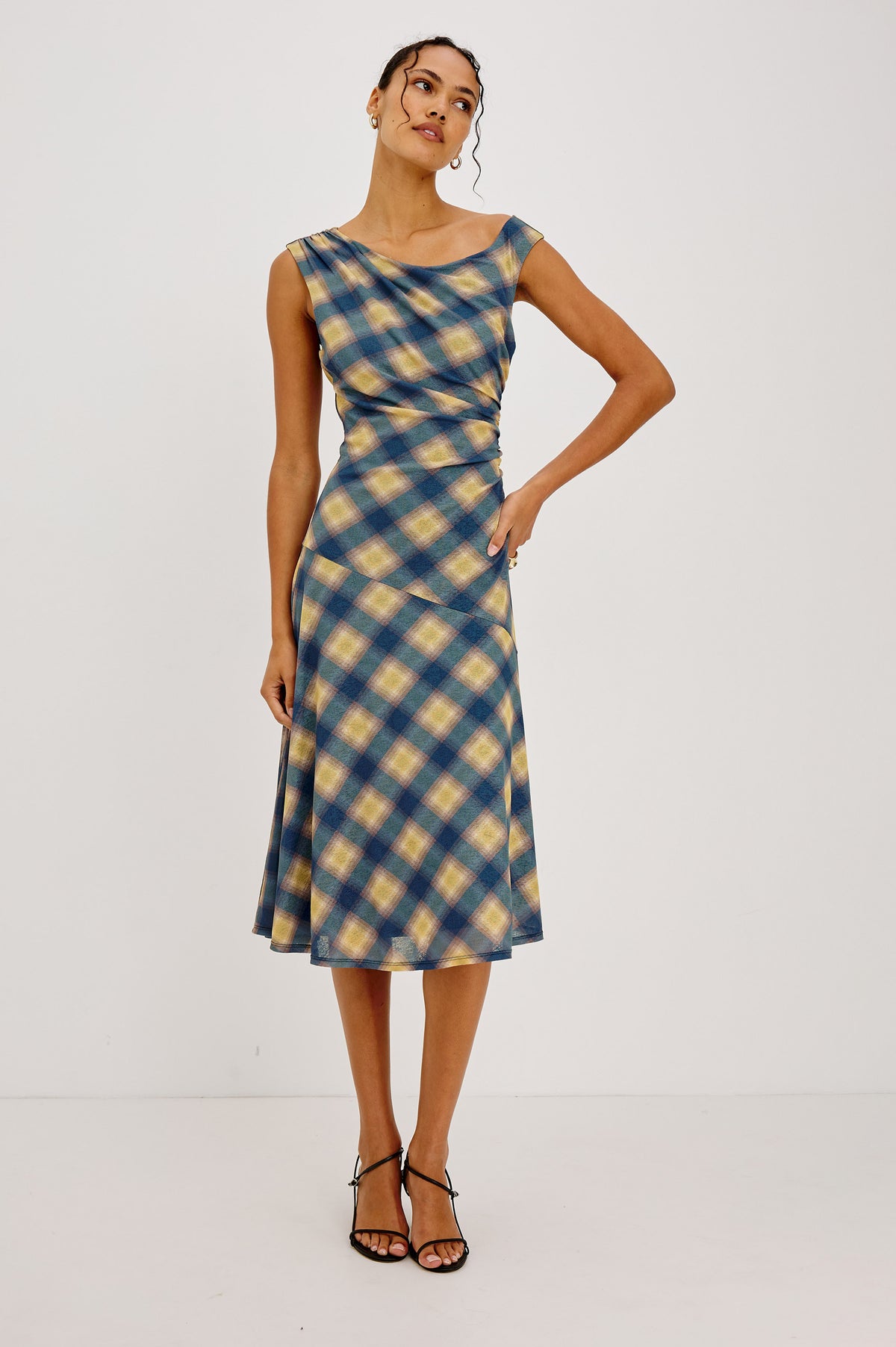 Rails Sorra navy sage plaid dress