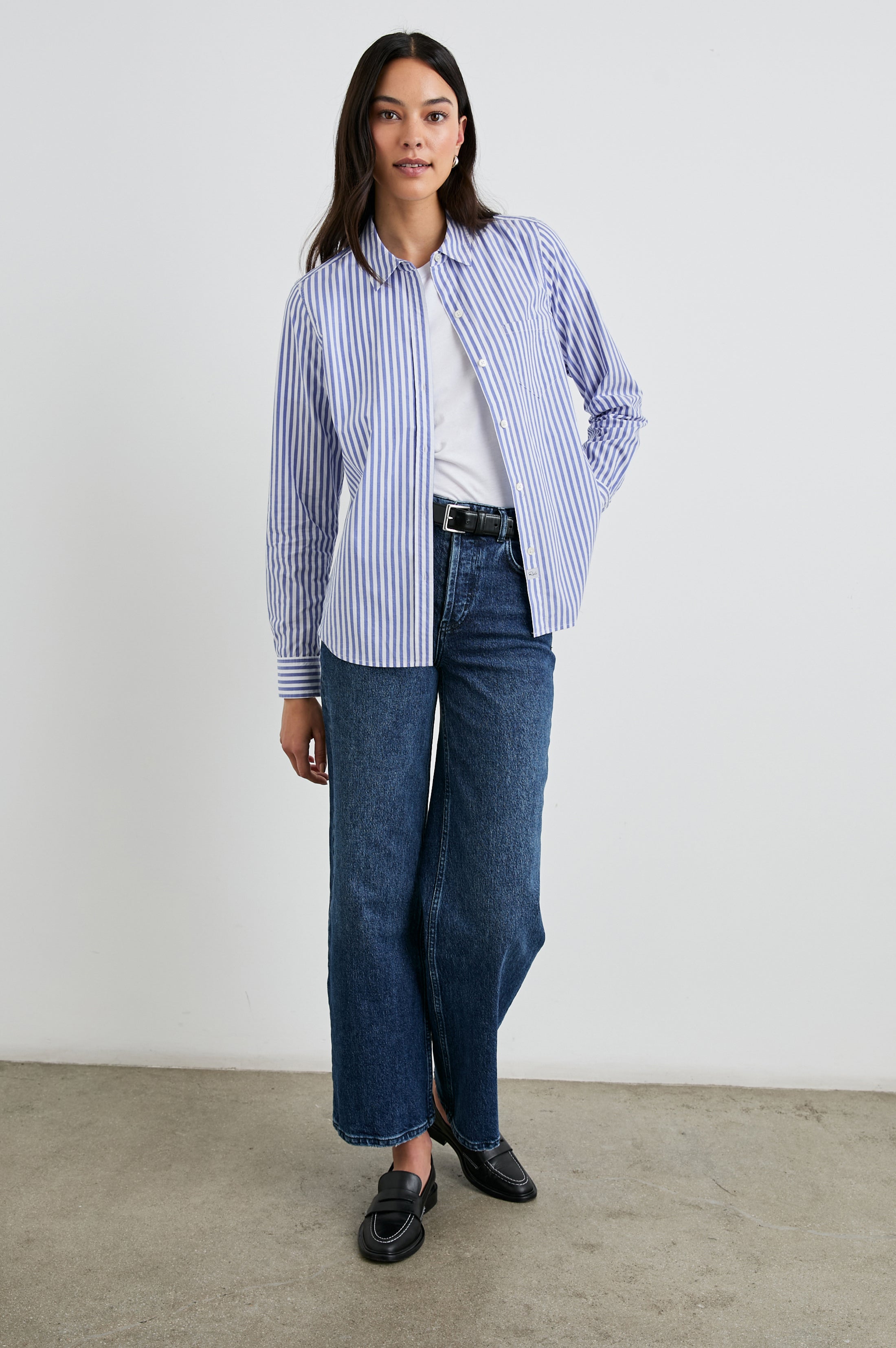 STINA SHIRT - MARINER WHITE STRIPE – Rails