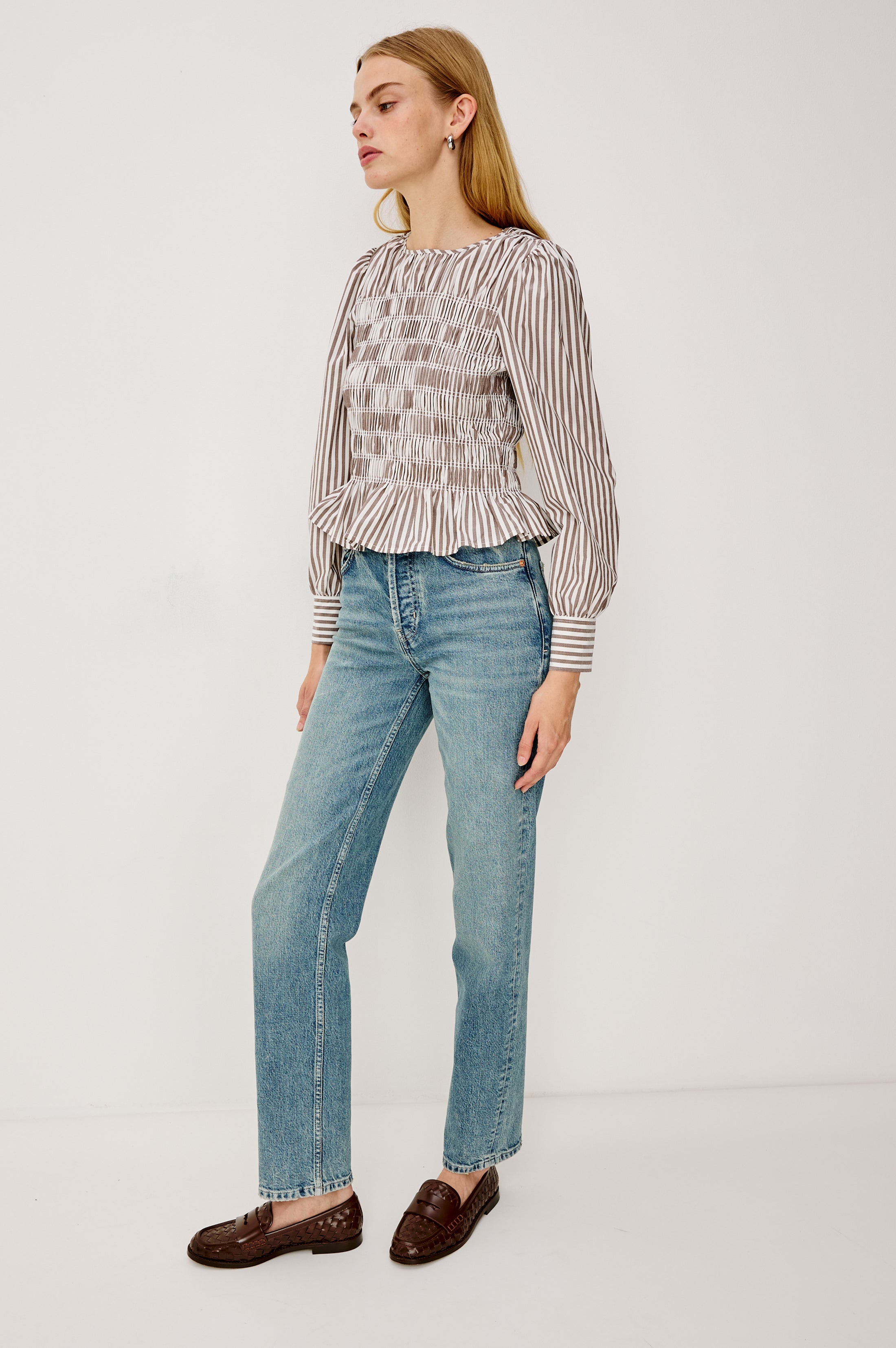 TABI TOP - ESPRESSO IVORY STRIPE – Rails
