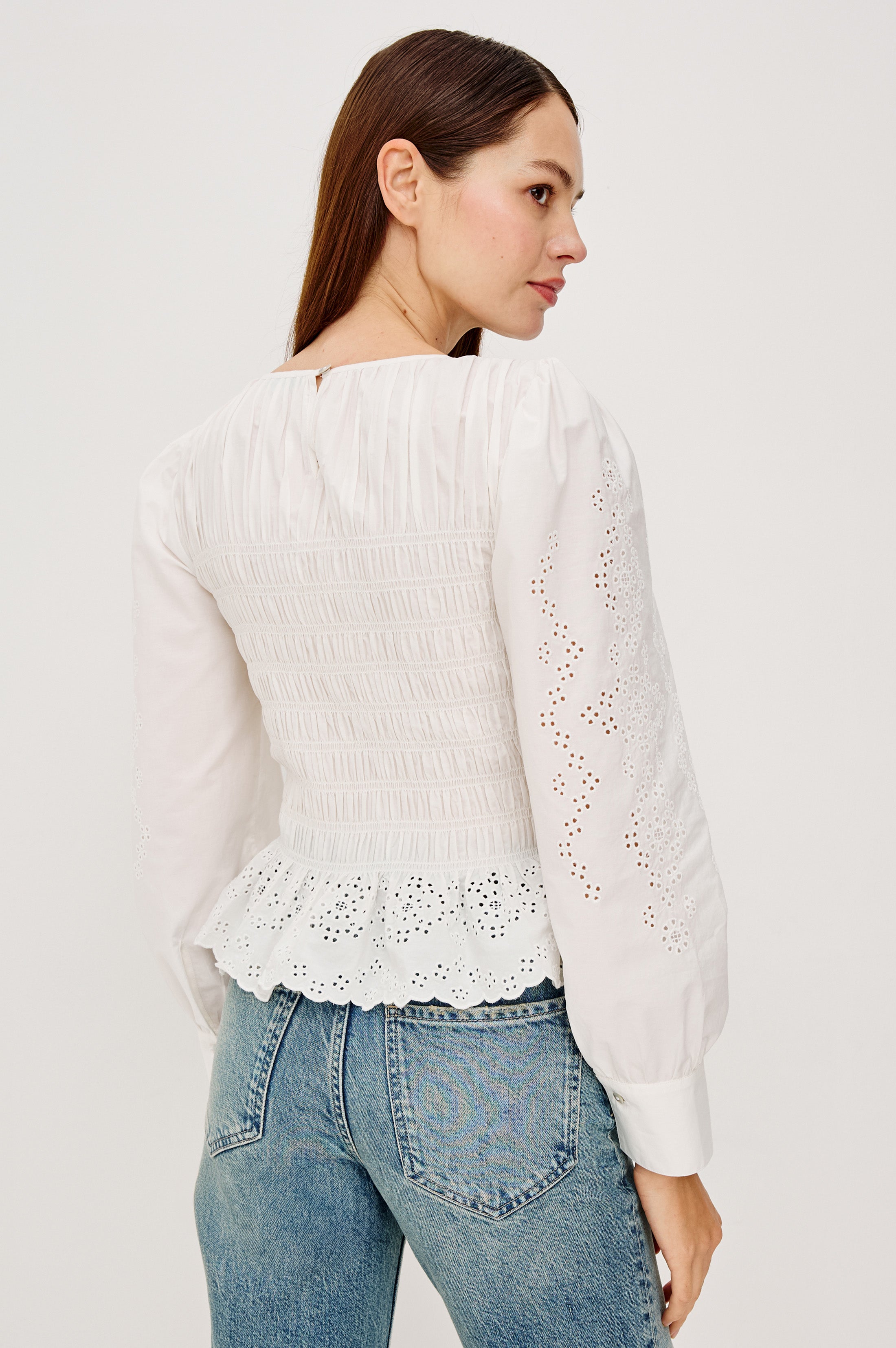 TABI TOP - WHITE EMBROIDERY – Rails