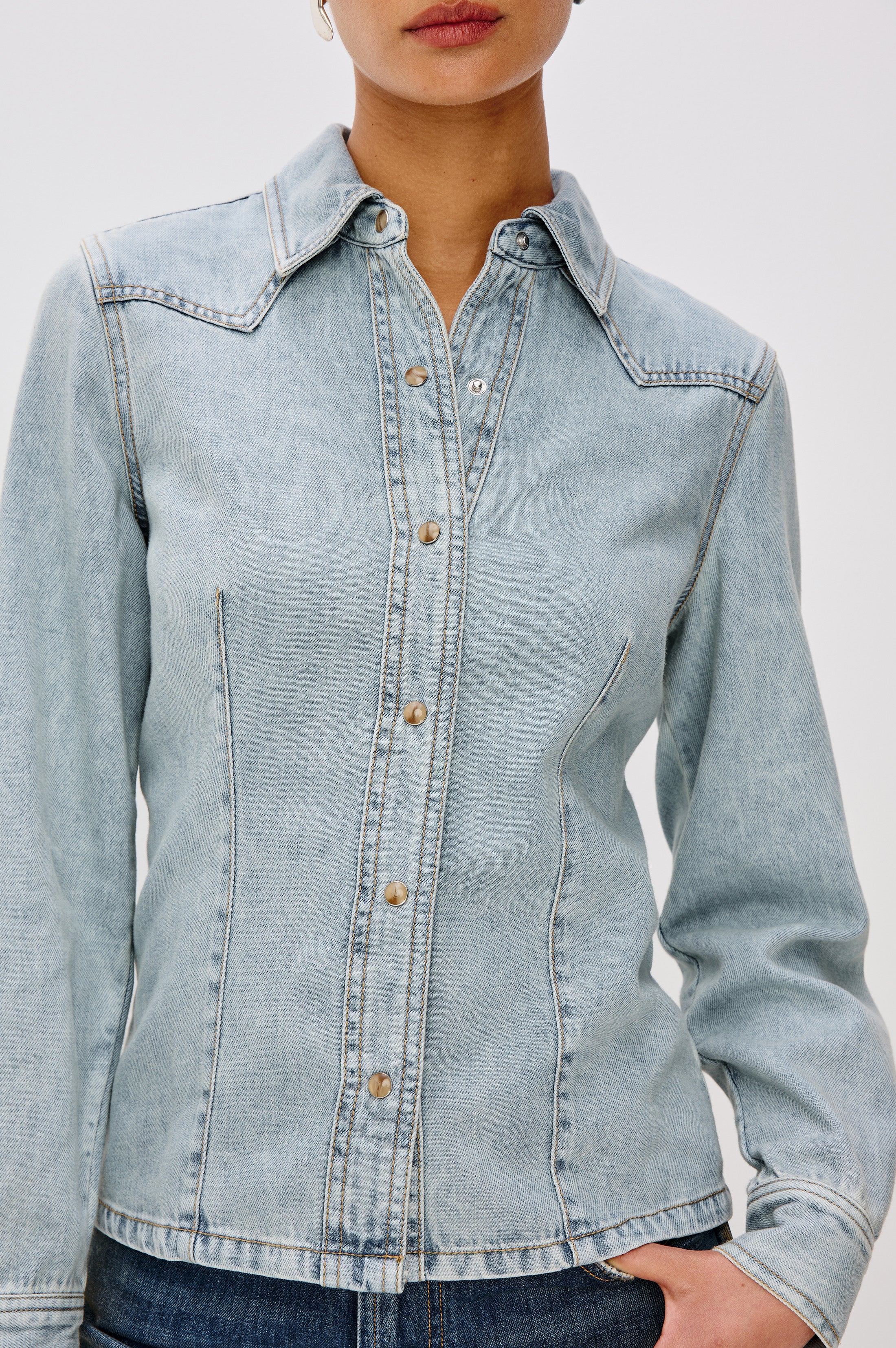 TAIANA SHIRT - BLEACHED INDIGO – Rails