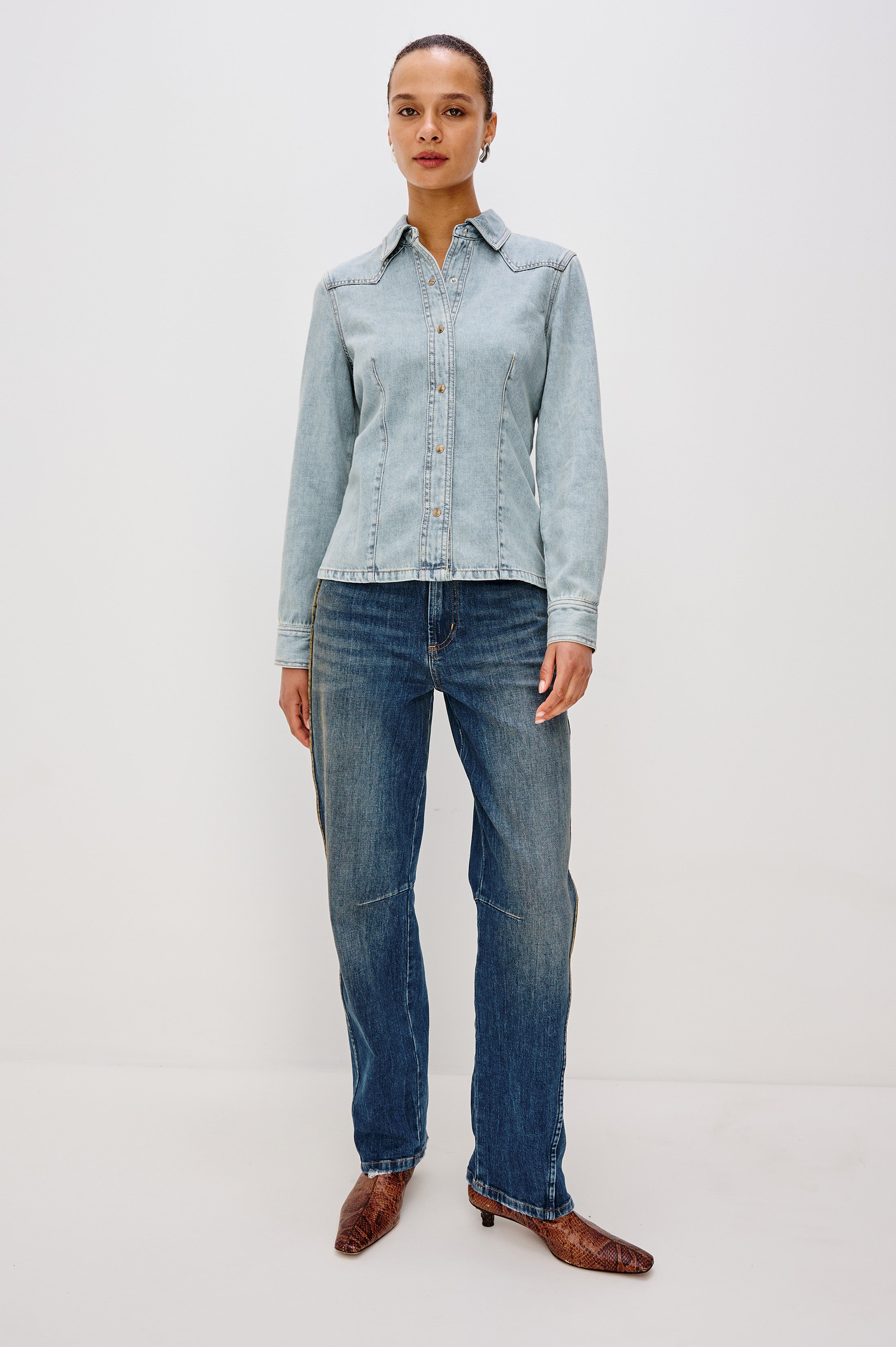 TAIANA SHIRT - BLEACHED INDIGO – Rails