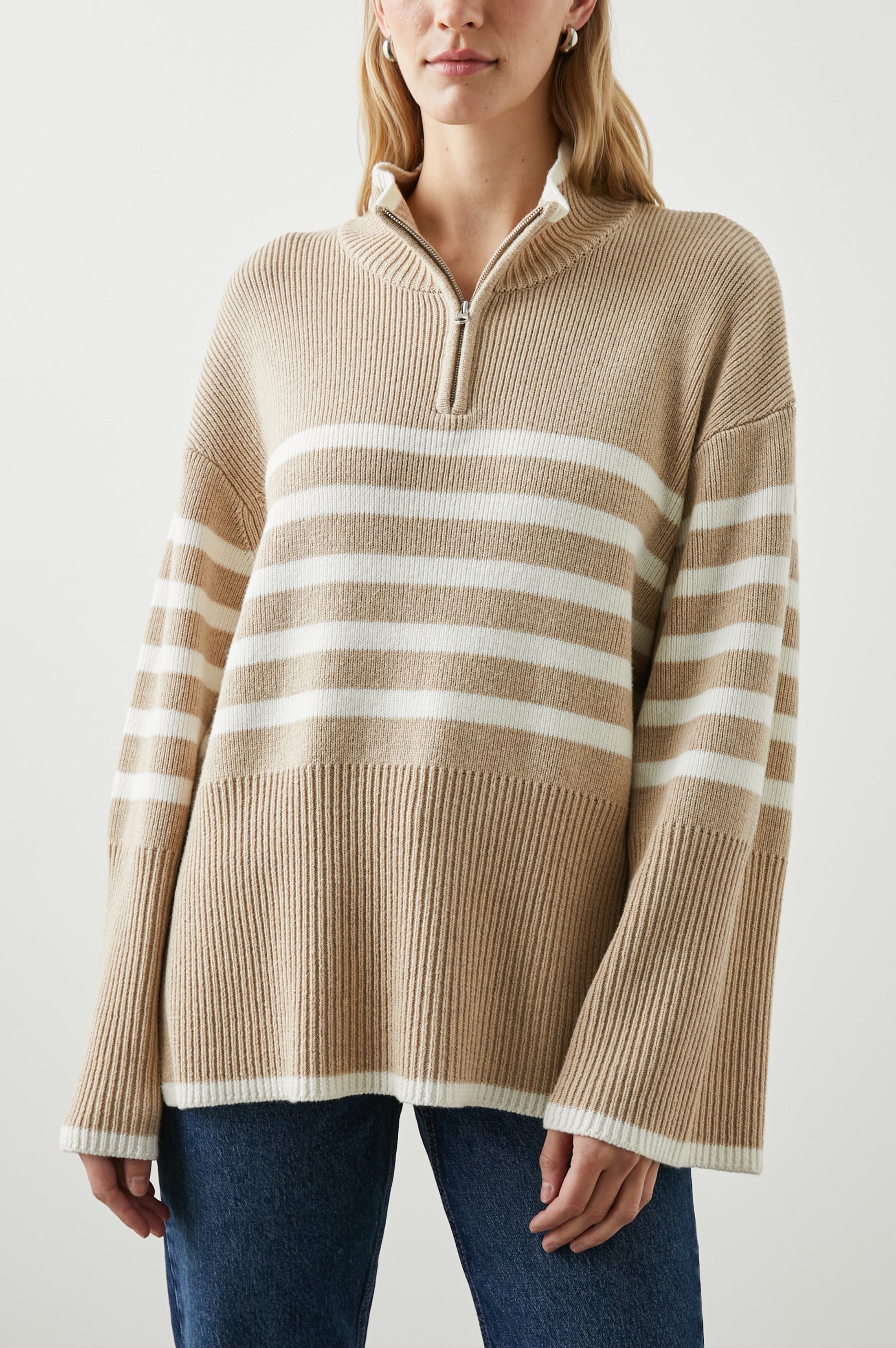 TESSA SWEATER - SAND STRIPE – Rails