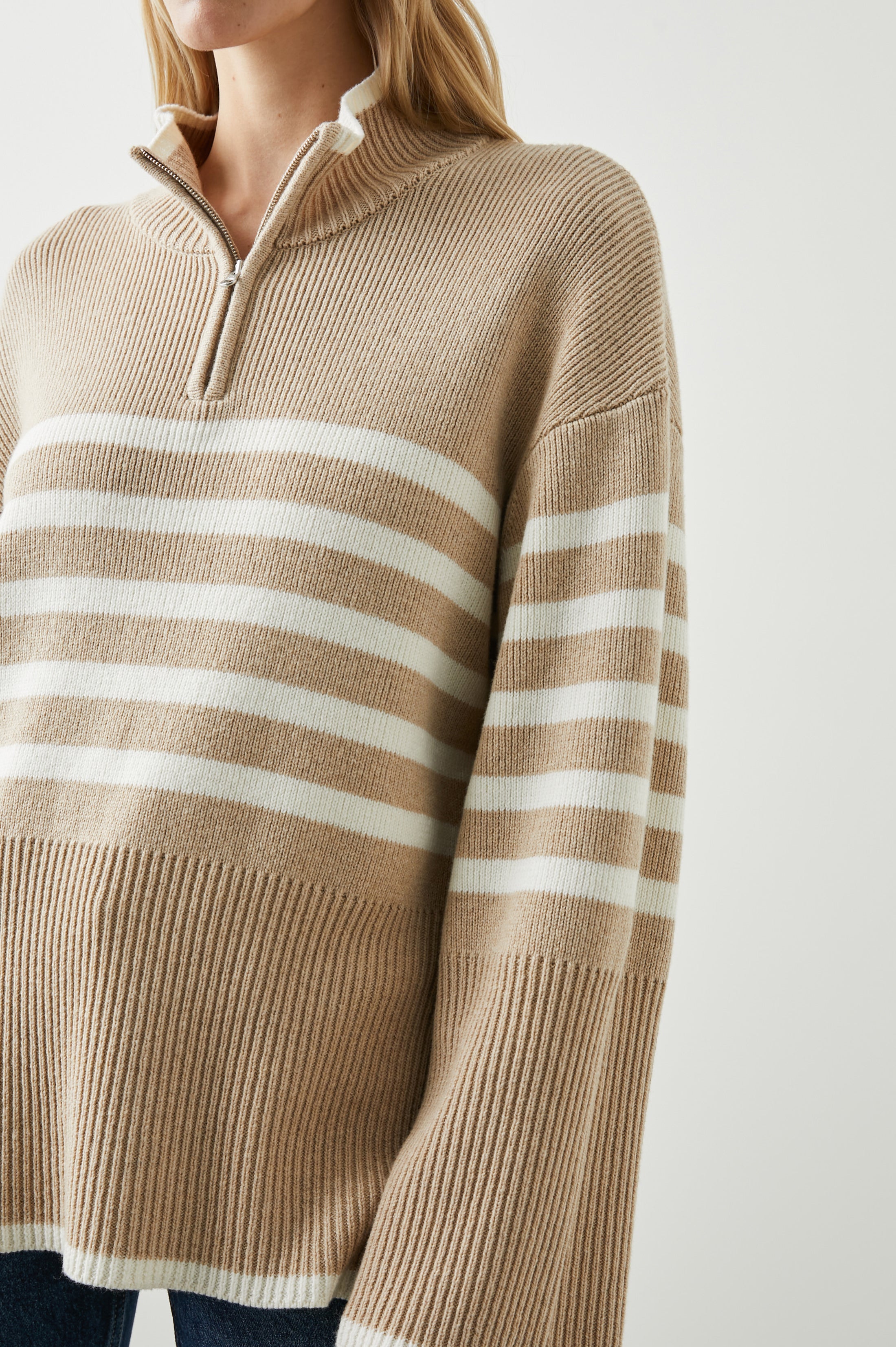 TESSA SWEATER - SAND STRIPE – Rails