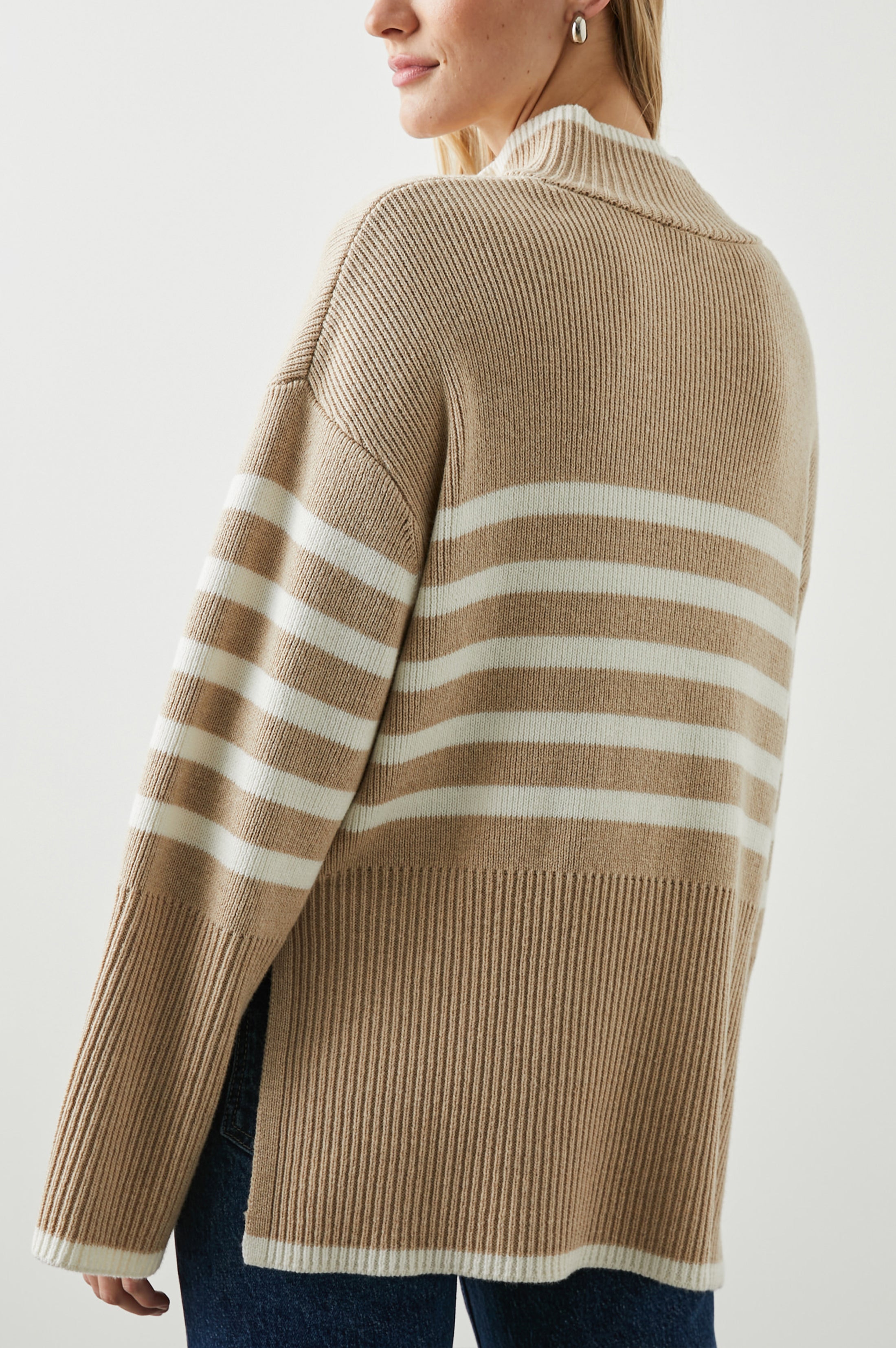 TESSA SWEATER - SAND STRIPE – Rails