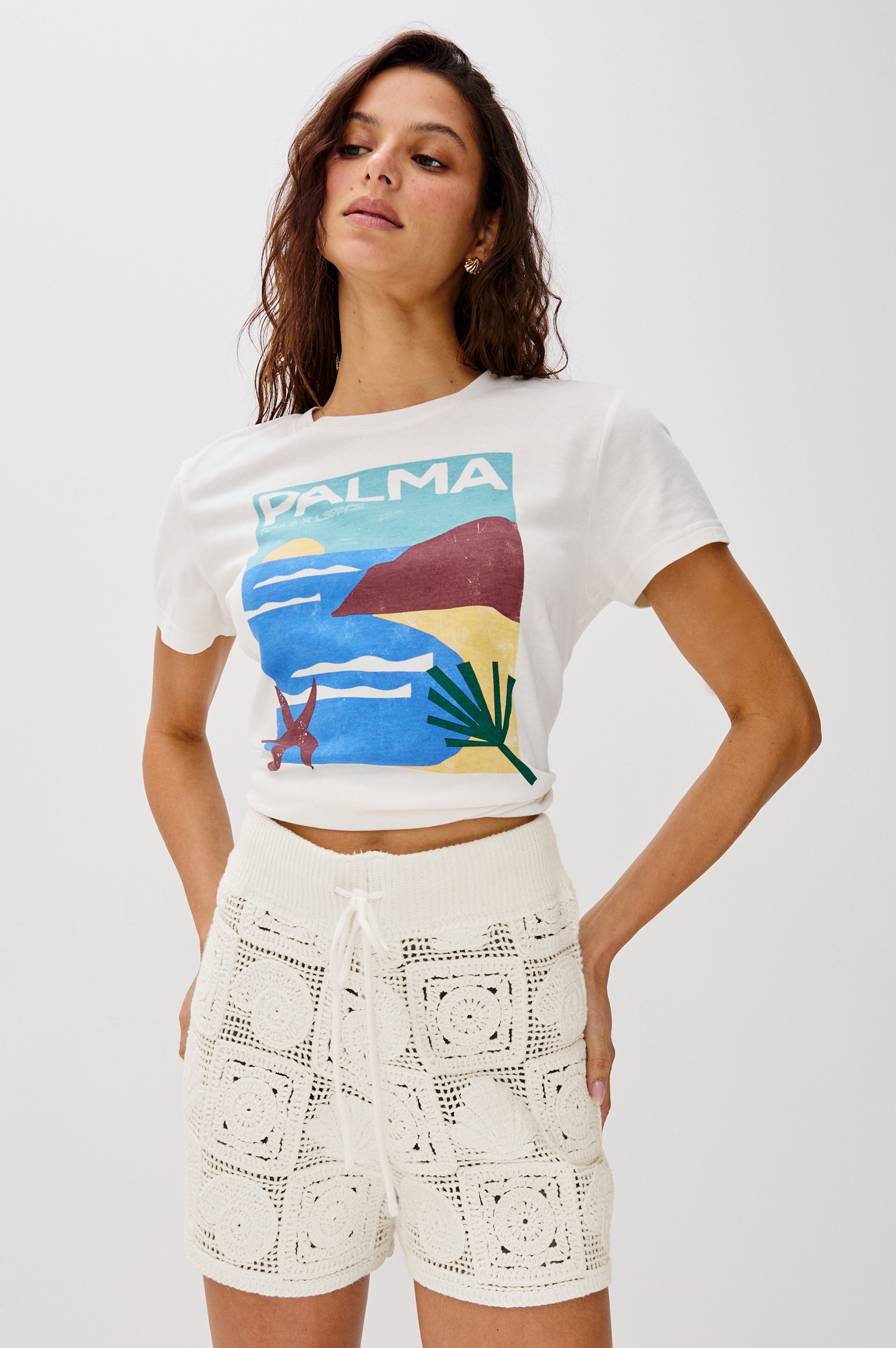 RAILS X LSPACE CATALINA SHORT - WHITE SEA SHELL CROCHET – Rails