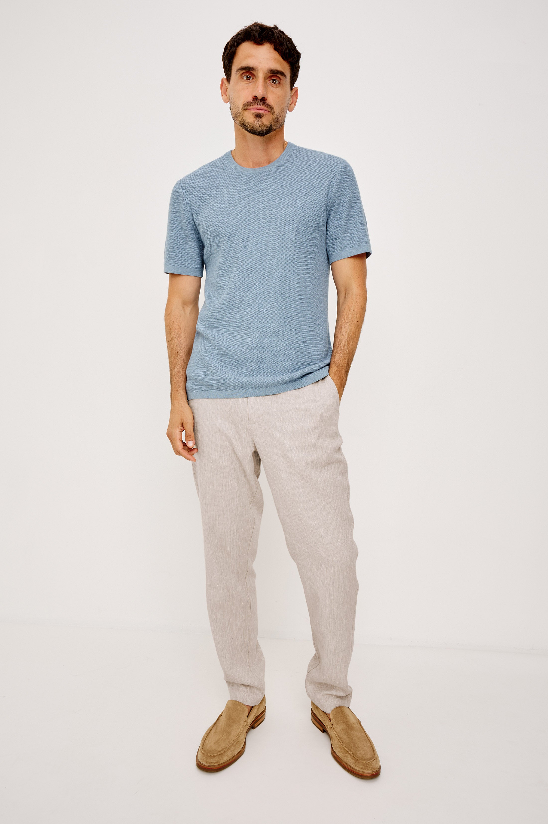 THEO SHORT SLEEVE SWEATER - PORCELAIN – Rails