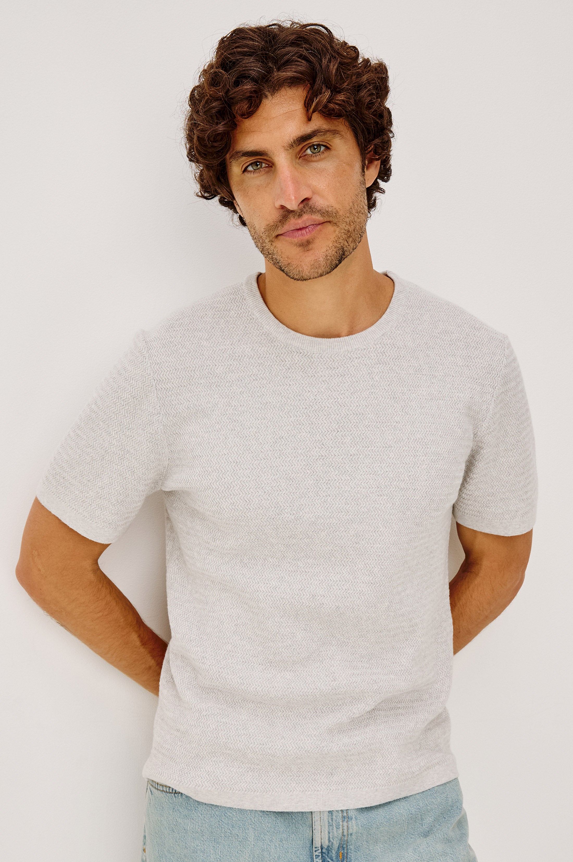 THEO SHORT SLEEVE SWEATER - PORCELAIN – Rails