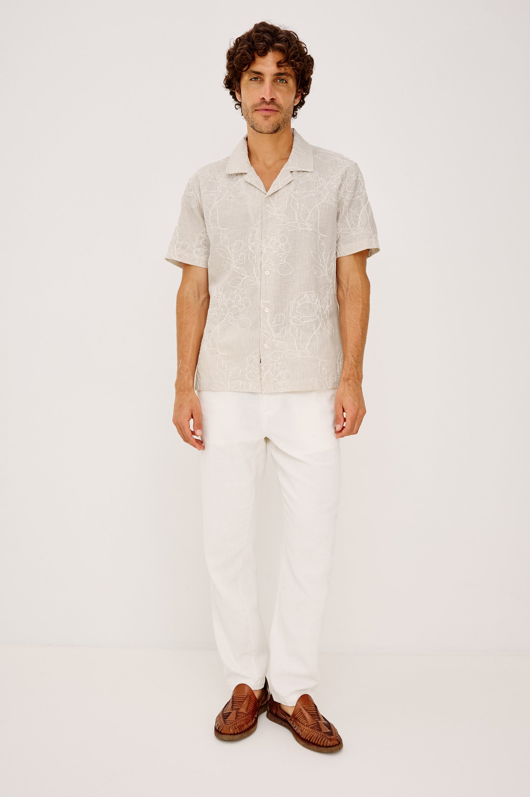 TYLER SHIRT - BOUQUET KHAKI STRIPE