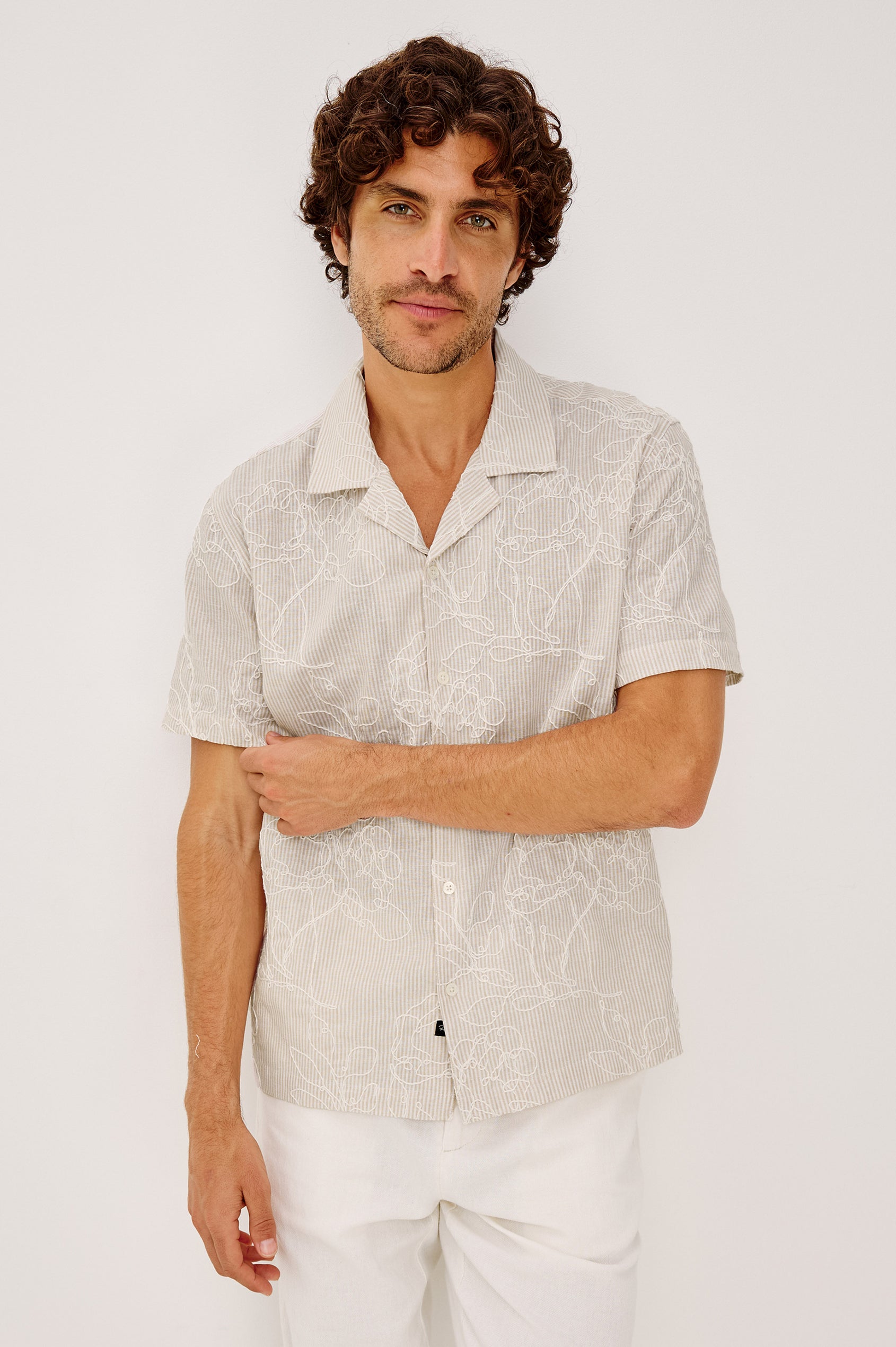 TYLER SHIRT - BOUQUET KHAKI STRIPE