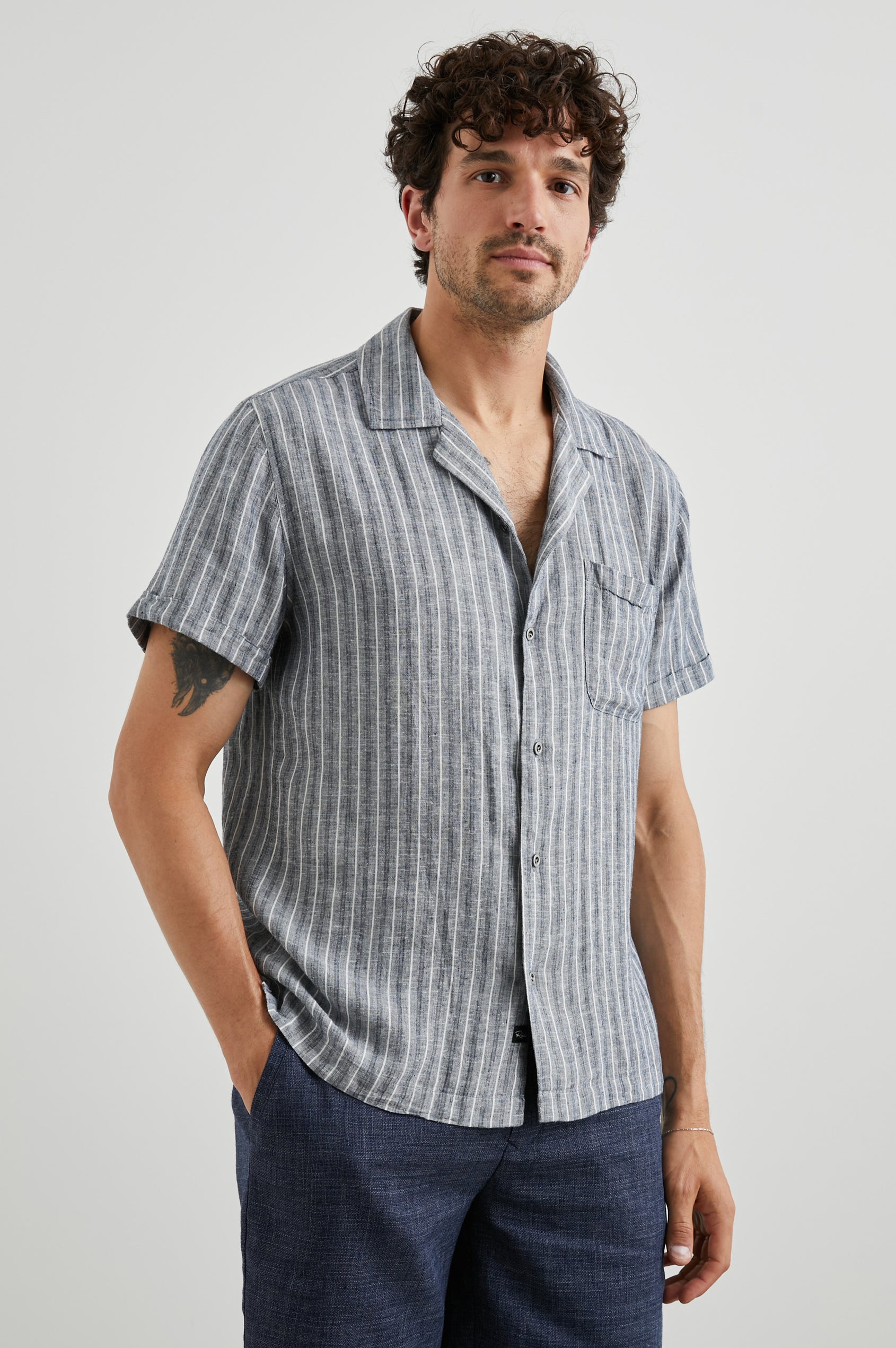 WAIMEA SHIRT - OCEAN MIST STRIPE - FRONT BODY