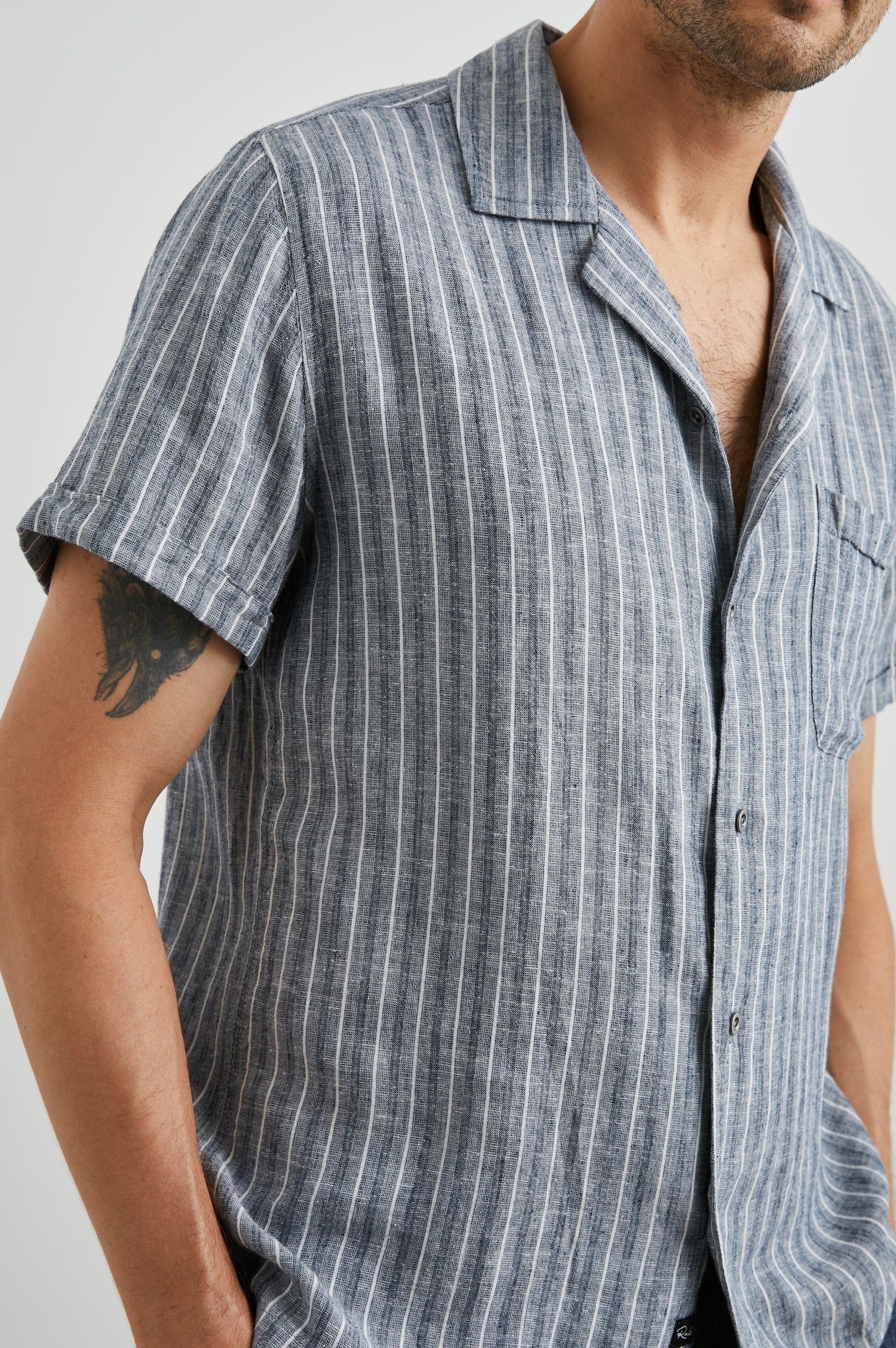 WAIMEA SHIRT - OCEAN MIST STRIPE - SIDE BODY