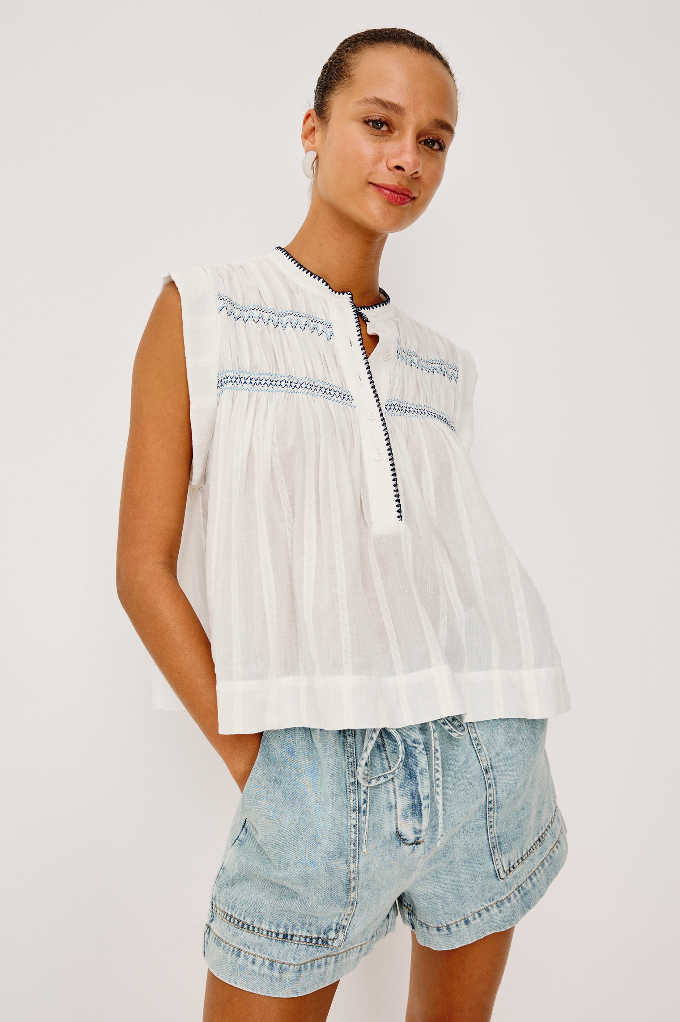 トップス andmary Willow line tops WILLOW TOP - WHITE – Rails