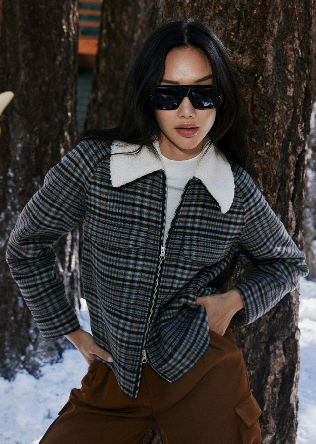 EDITORIAL FRONT SHOT OF MODEL WEARING CHEYENNE JACKET
