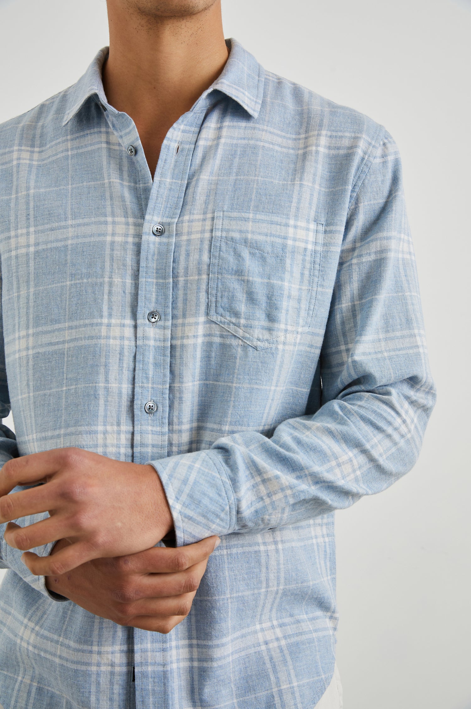 WYATT SHIRT - COBALT ALUMINUM MELANGE