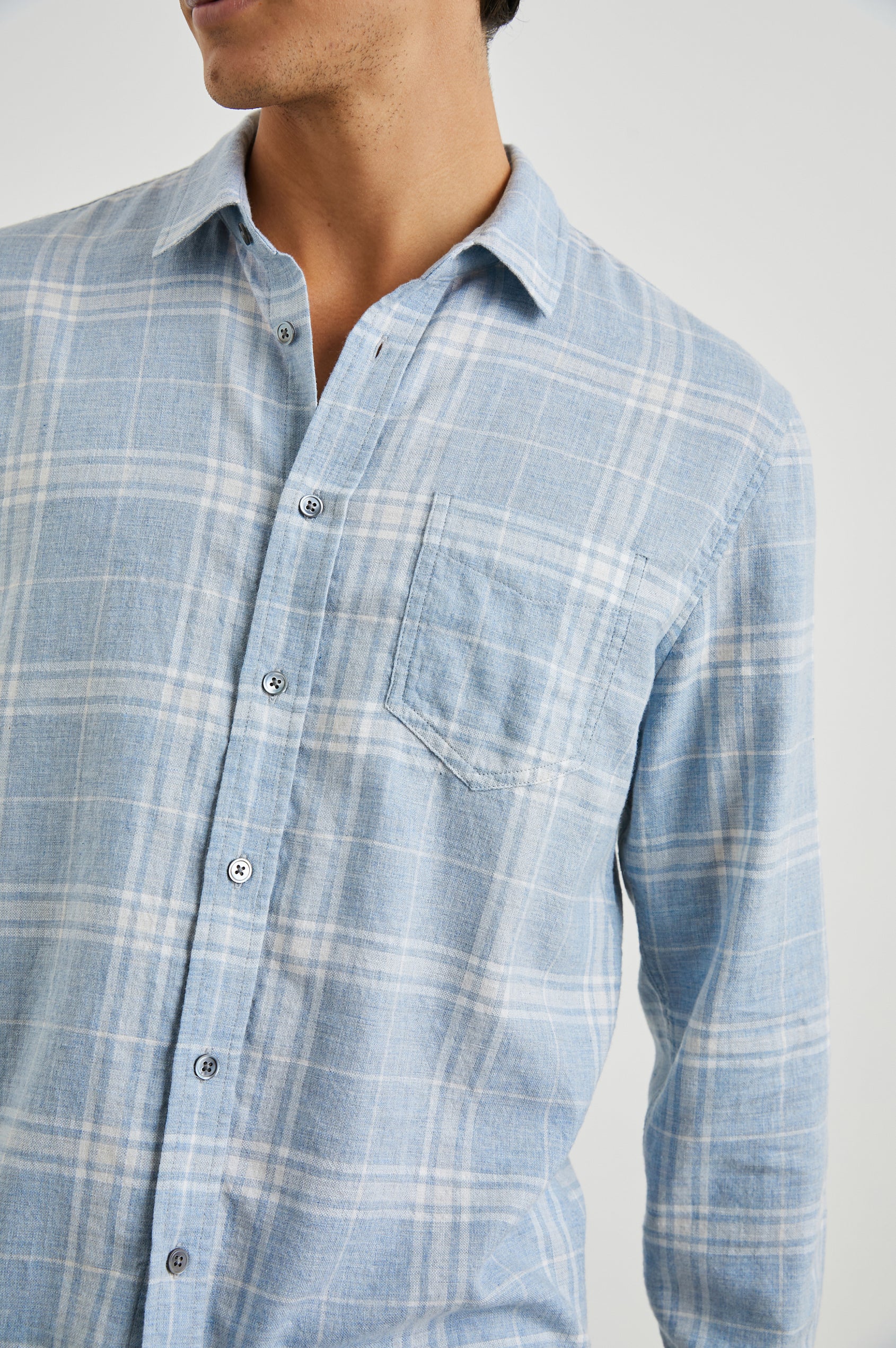 WYATT SHIRT - COBALT ALUMINUM MELANGE