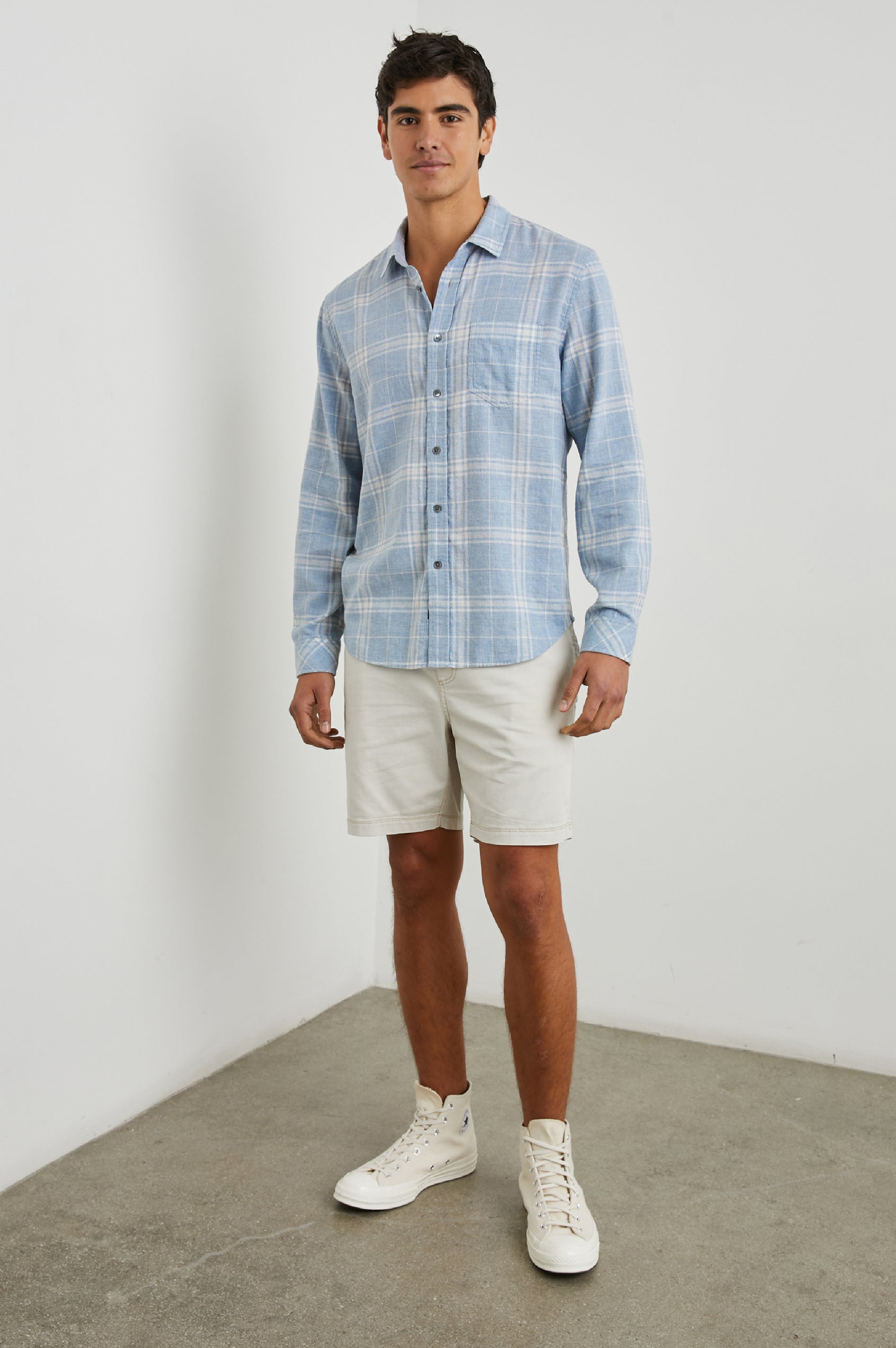 WYATT SHIRT - COBALT ALUMINUM MELANGE