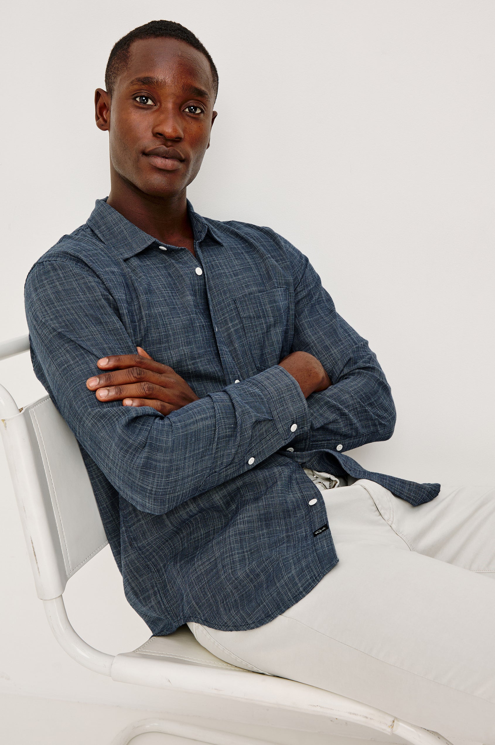 WYATT SHIRT - NAVY ETCH Rails WYATT SHIRT - NAVY ETCH Rails